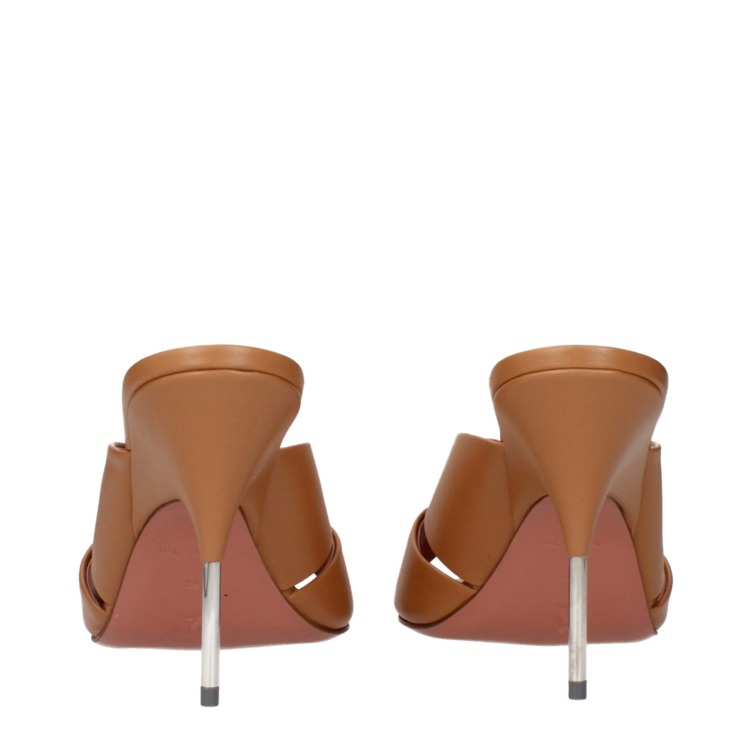 Amina Muaddi Brown Leather Stiletto Heel Sandals sold by Siebentaschen product image thumbnail 5