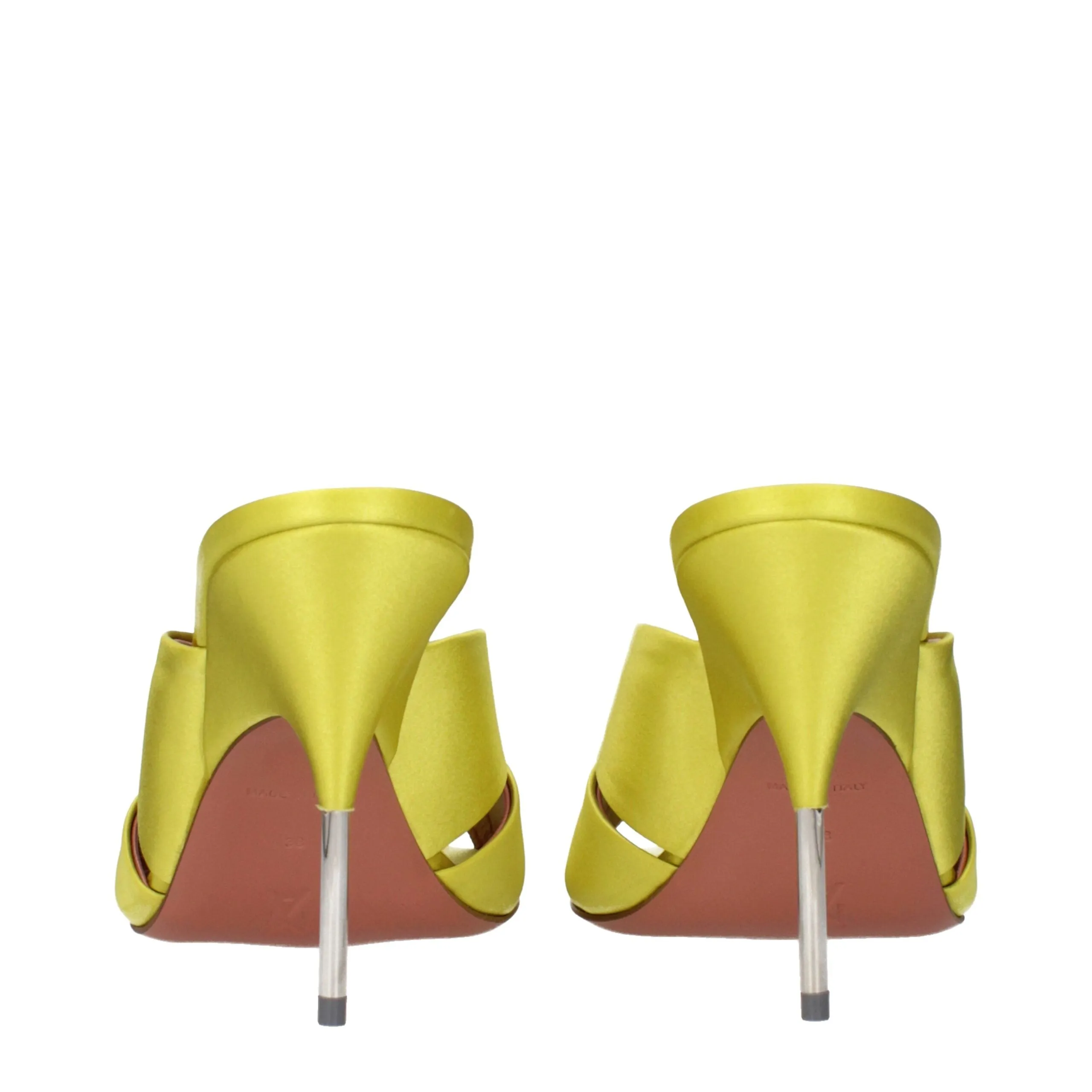 Amina Muaddi Green Satin Stiletto Heel Sandals sold by Siebentaschen product image thumbnail 5