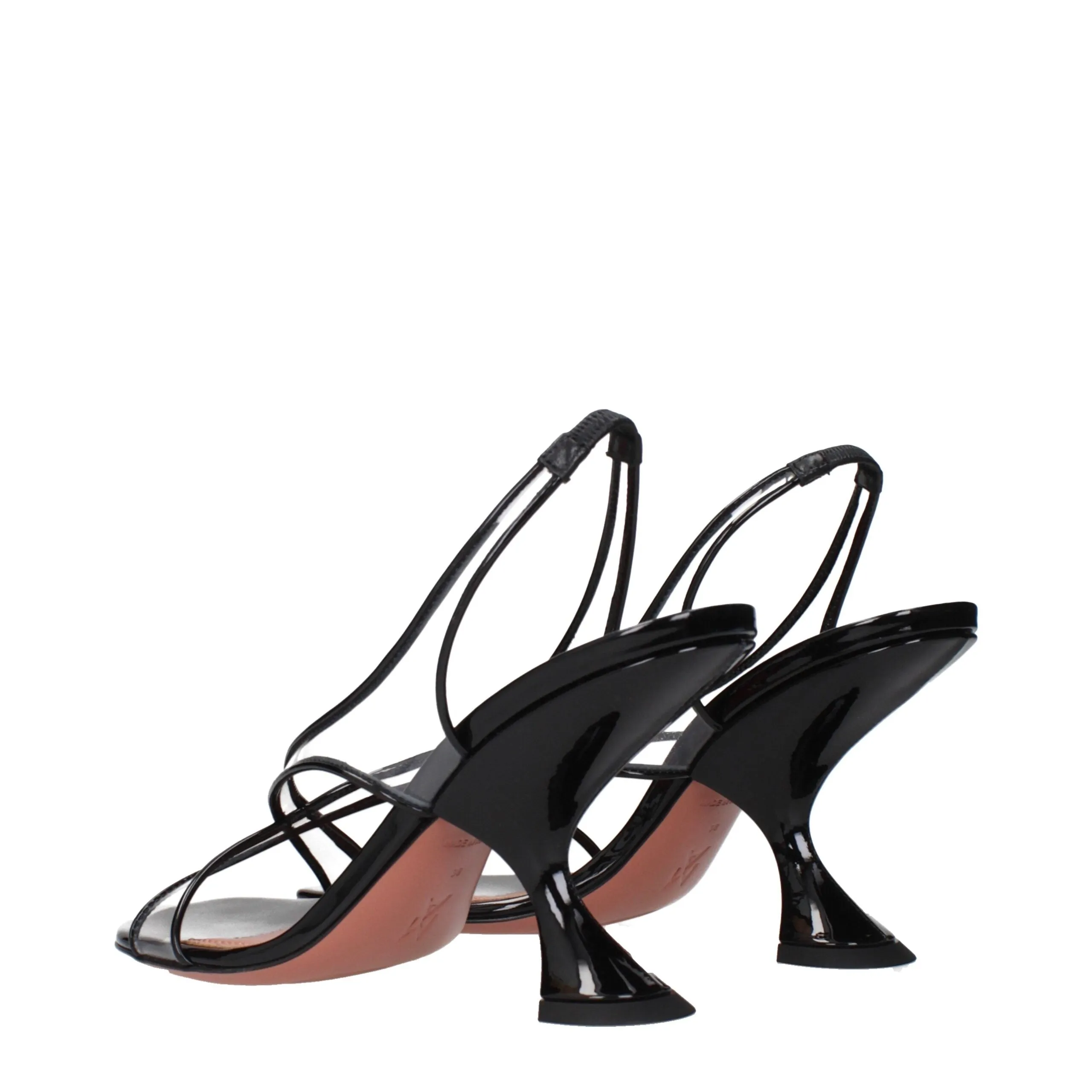 Amina Muaddi Black Leather Stiletto Heel Sandals sold by Siebentaschen product image thumbnail 4