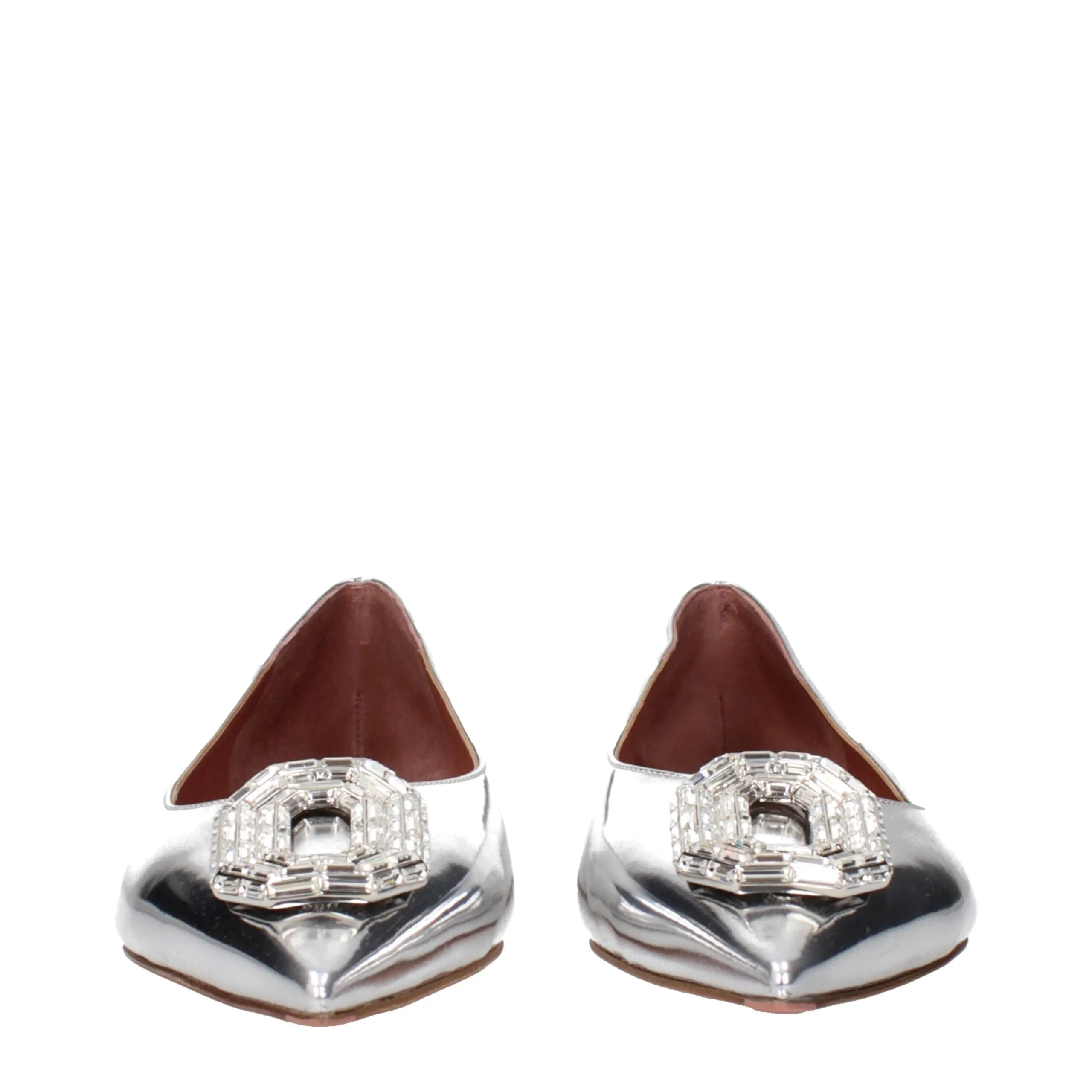 Amina Muaddi Gray Leather Ballet Flats sold by Siebentaschen product image thumbnail 3