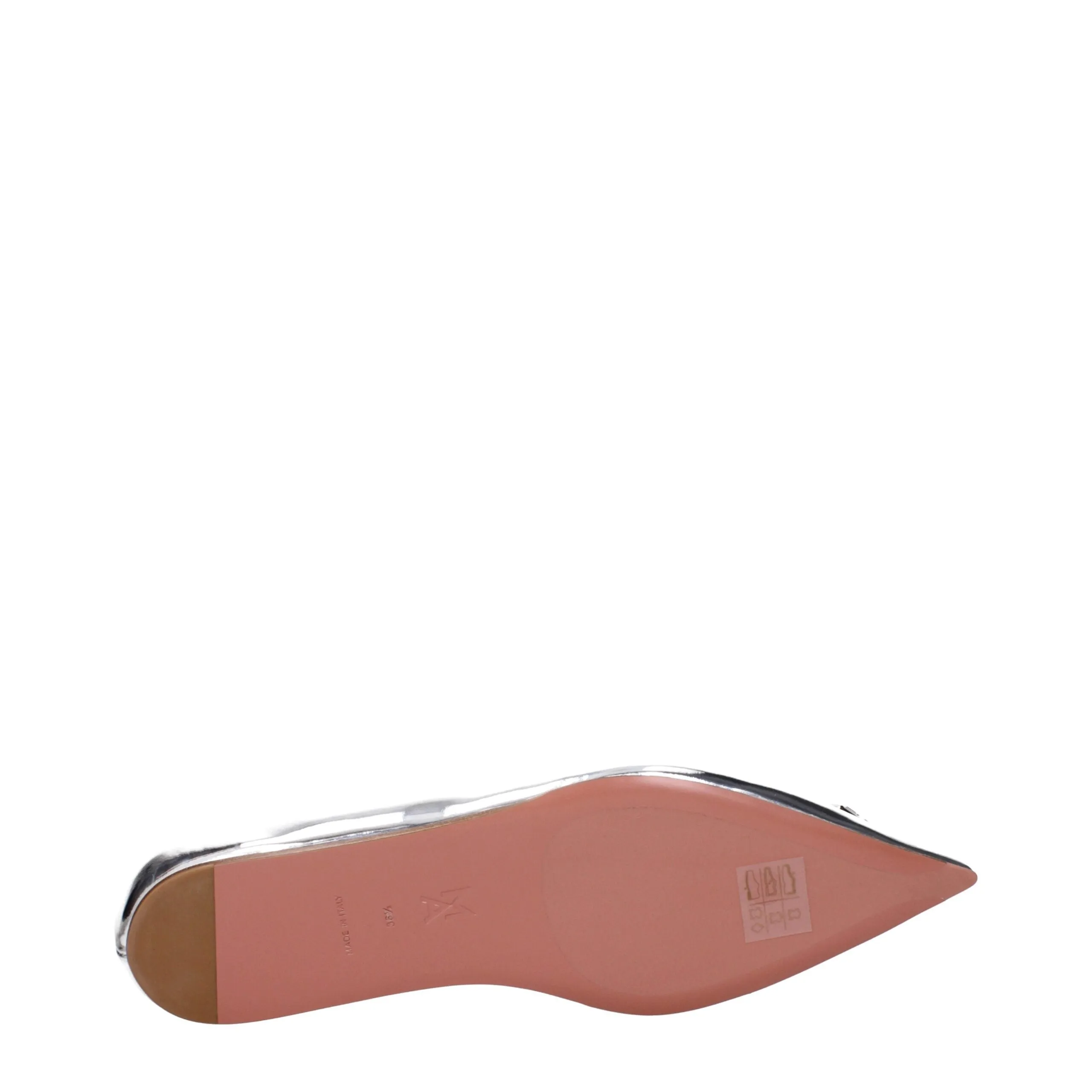 Amina Muaddi Gray Leather Ballet Flats sold by Siebentaschen product image thumbnail 5