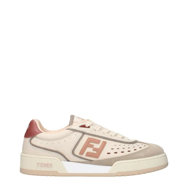 Fendi Beige Leather Low Top Sneakers sold by Siebentaschen