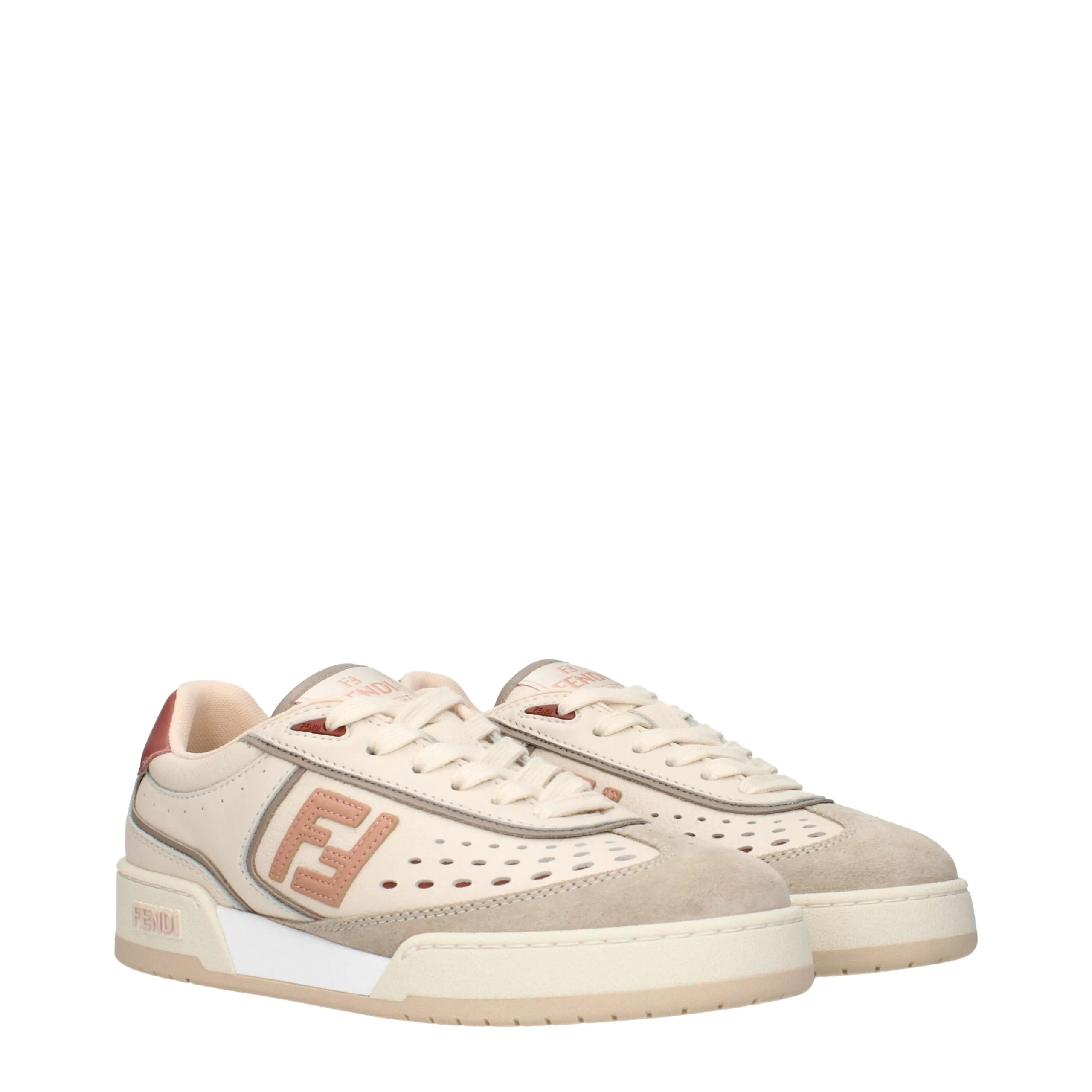 Fendi Beige Leather Low Top Sneakers sold by Siebentaschen product image thumbnail 2