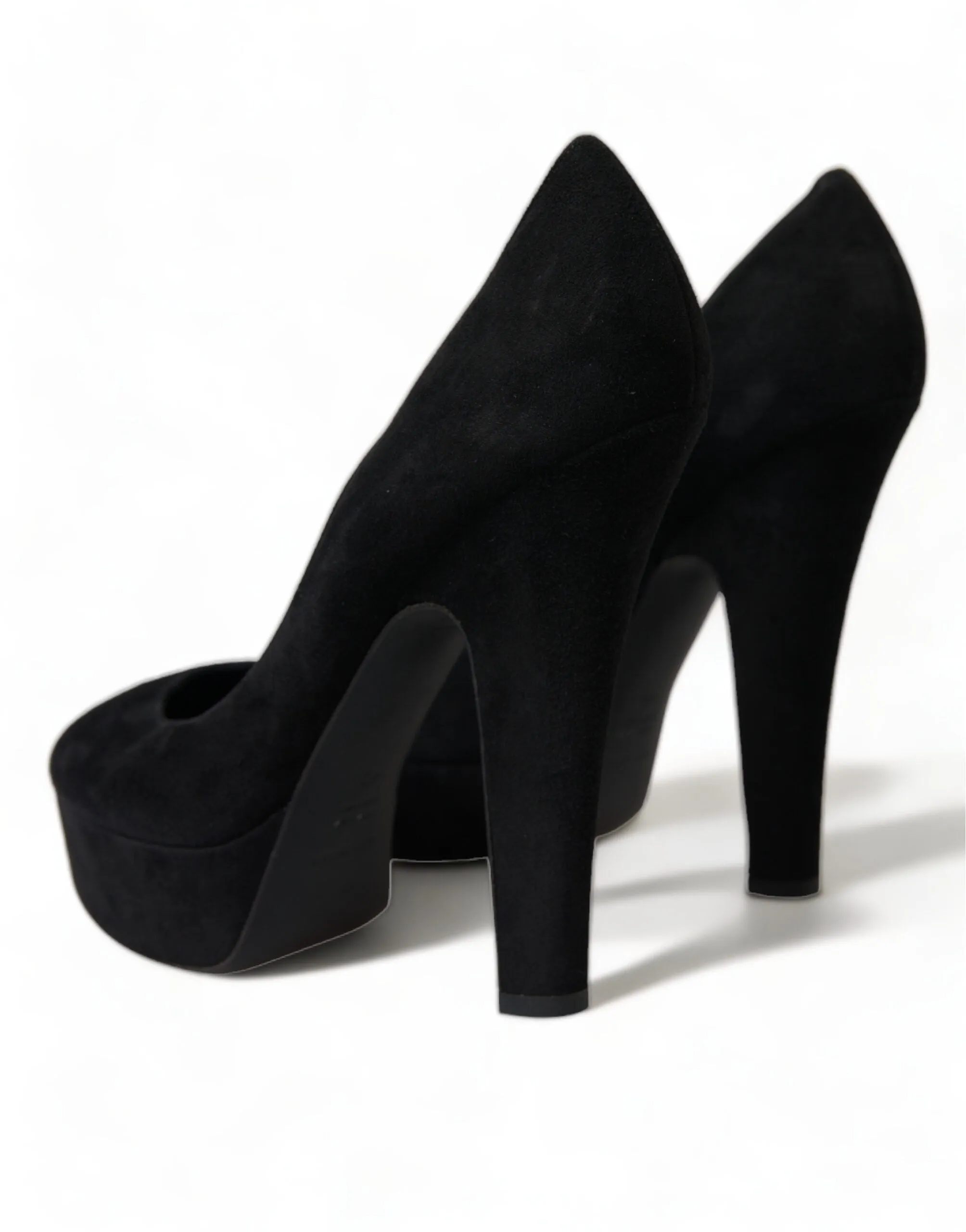 Dolce & Gabbana Black Suede Leather Platform Heel Pumps Shoes sold by Siebentaschen product image thumbnail 4