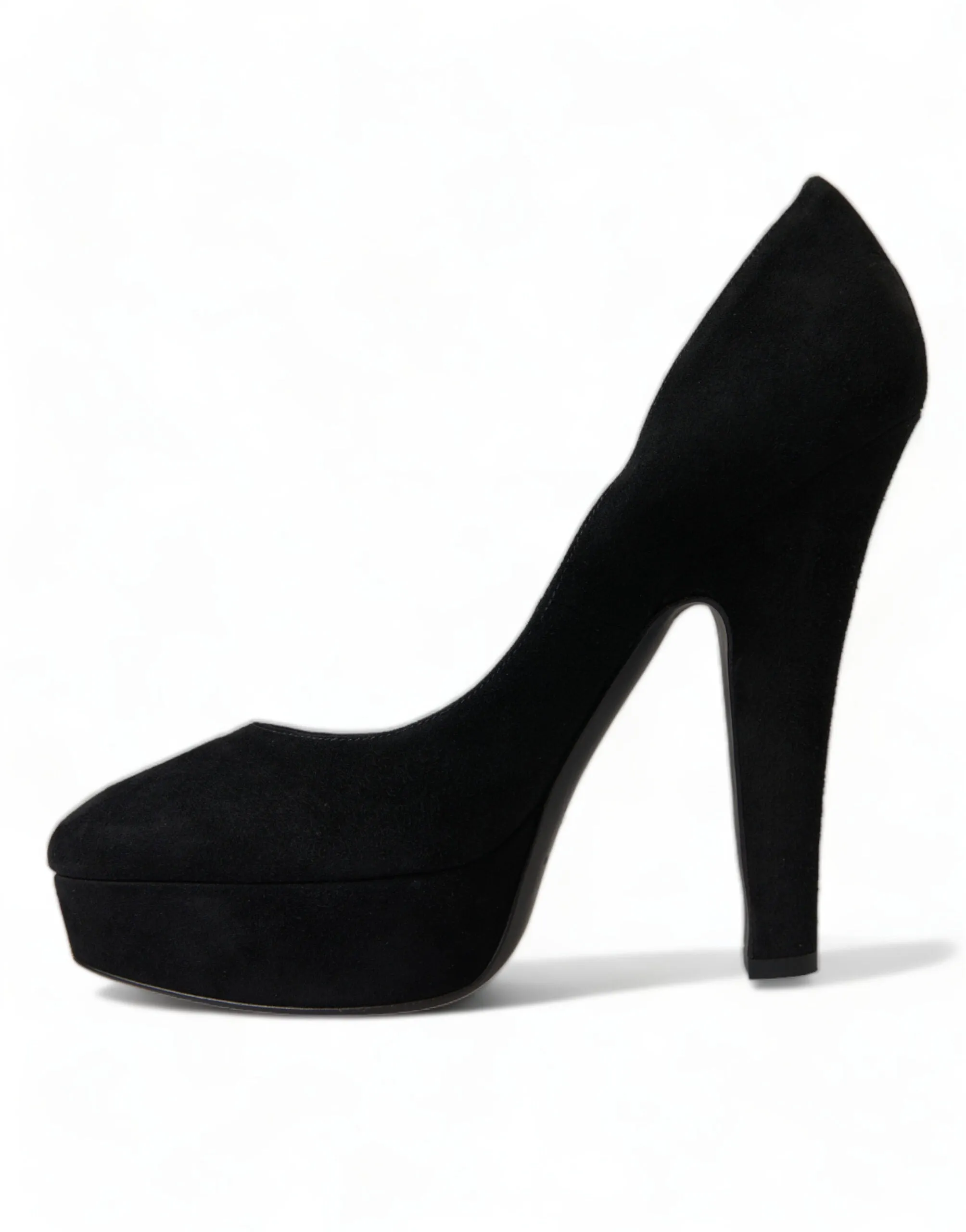 Dolce & Gabbana Black Suede Leather Platform Heel Pumps Shoes sold by Siebentaschen product image thumbnail 5