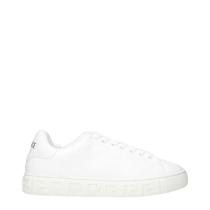 Versace White Leather Low Top Sneakers sold by Siebentaschen