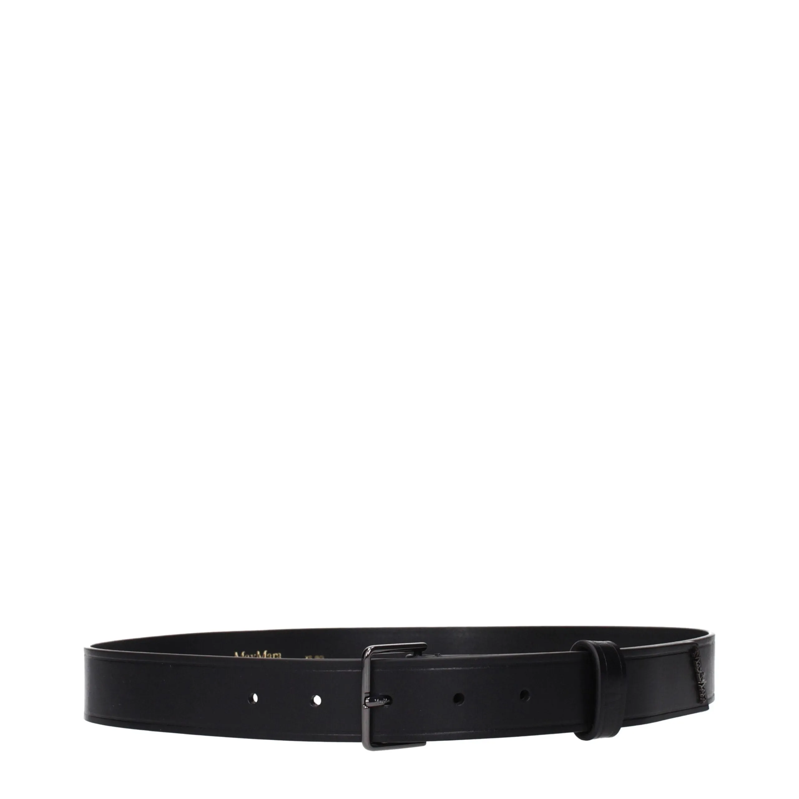 Max Mara Black Leather Regular Belt sold by Siebentaschen