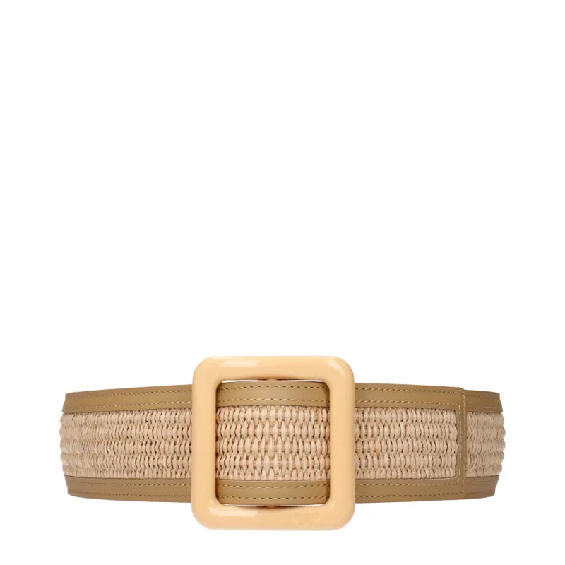 Max Mara Beige Raffia Belt sold by Siebentaschen