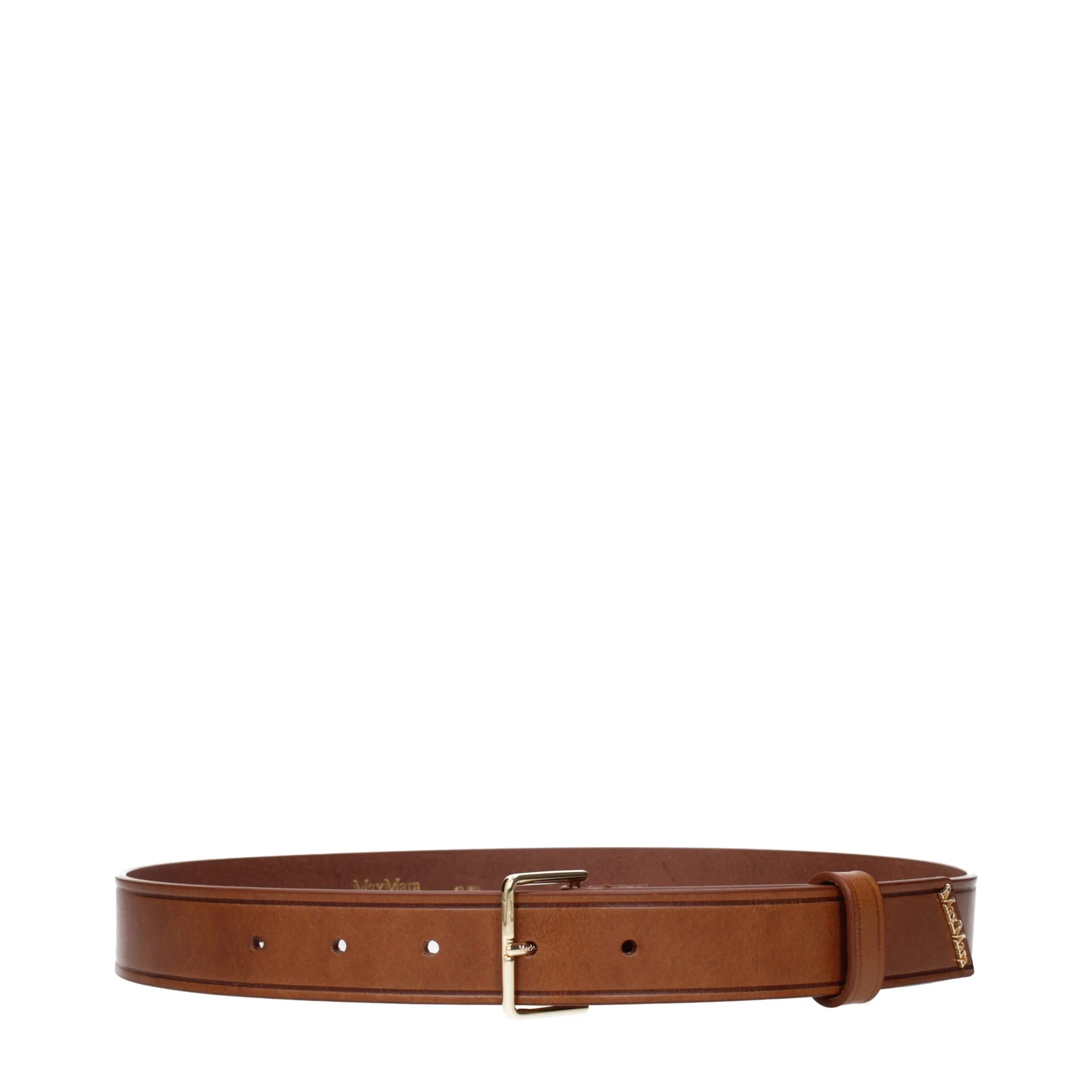 Max Mara Brown Leather Regular Belt sold by Siebentaschen
