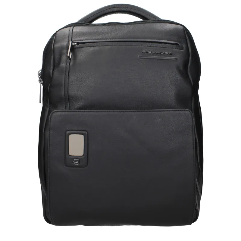 Piquadro Black Leather Backpack sold by Siebentaschen