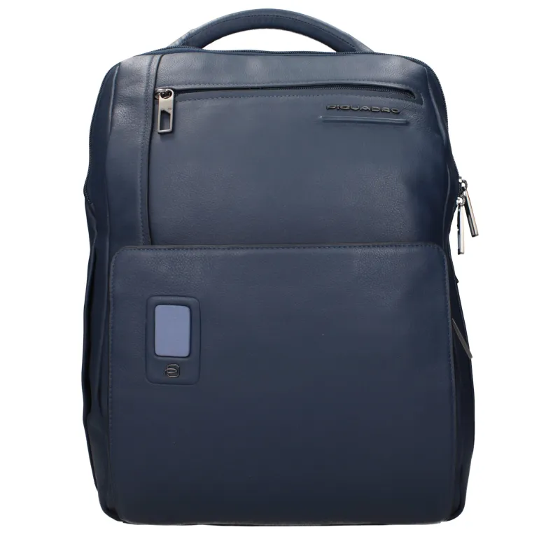 Piquadro Blue Leather Backpack sold by Siebentaschen