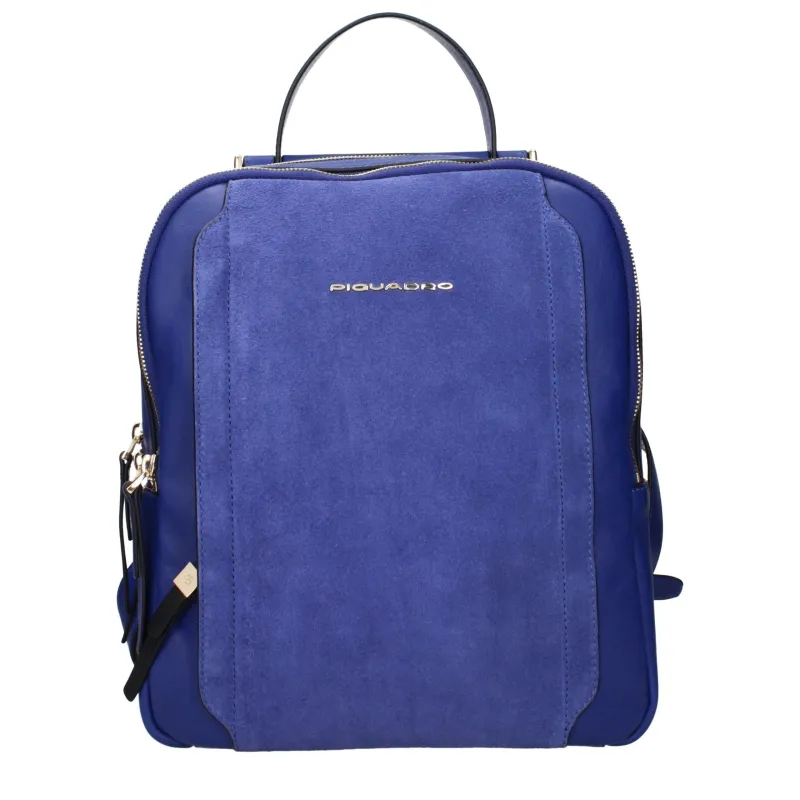 Piquadro Blue Leather Backpack sold by Siebentaschen
