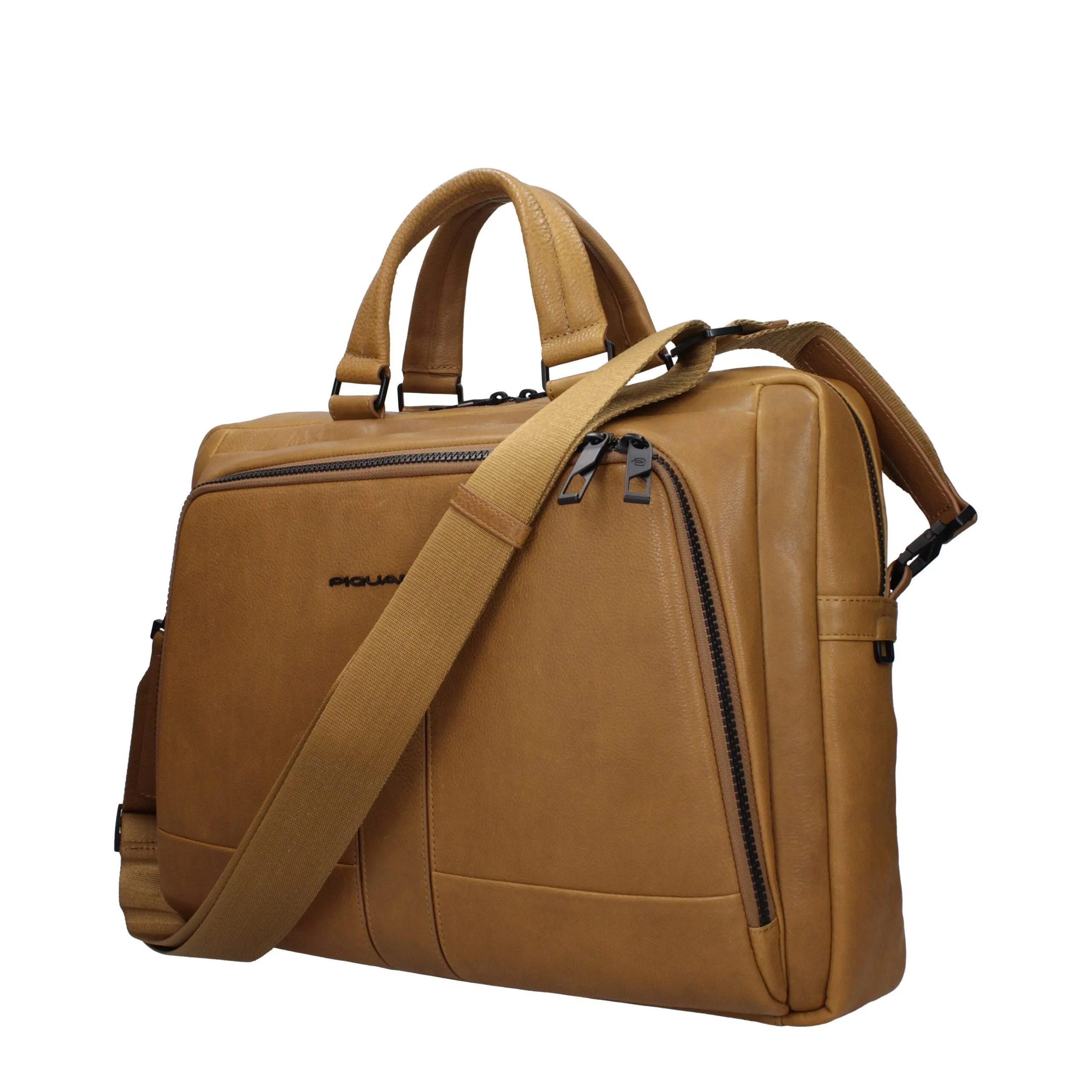 Piquadro Beige Leather Business And Laptop Bag sold by Siebentaschen product image thumbnail 2