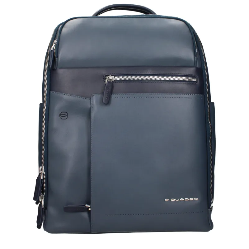 Piquadro Blue Leather Backpack sold by Siebentaschen