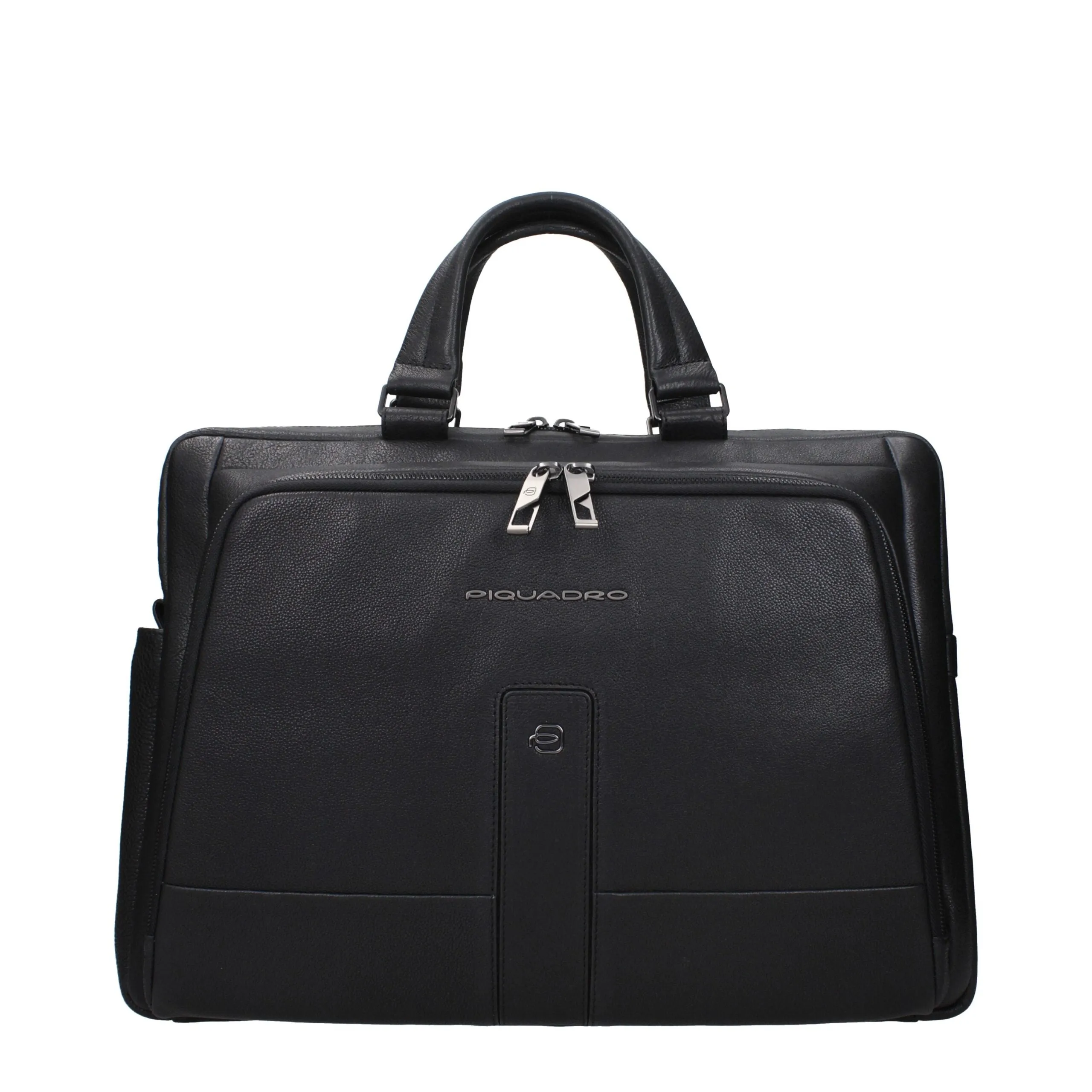 Piquadro Black Leather Business And Laptop Bag sold by Siebentaschen