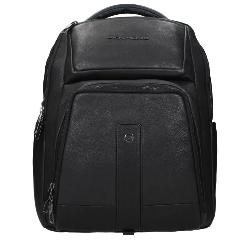 Piquadro Black Leather Backpack sold by Siebentaschen