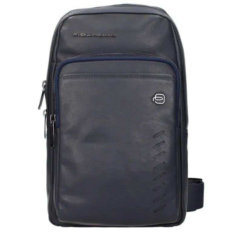 Piquadro Blue Leather Crossbody Bag sold by Siebentaschen