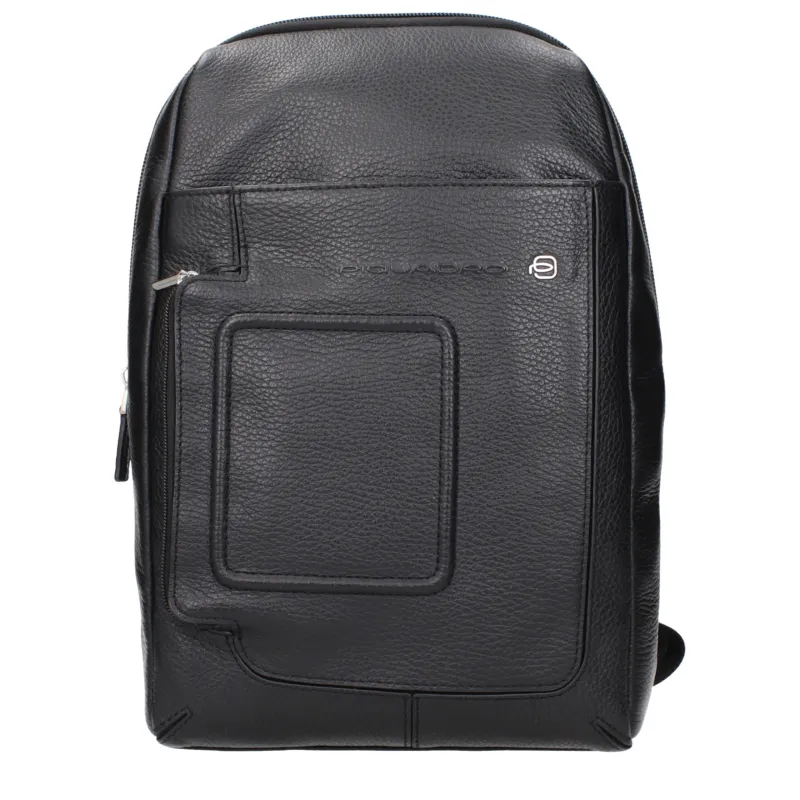 Piquadro Black Leather Crossbody Bag sold by Siebentaschen