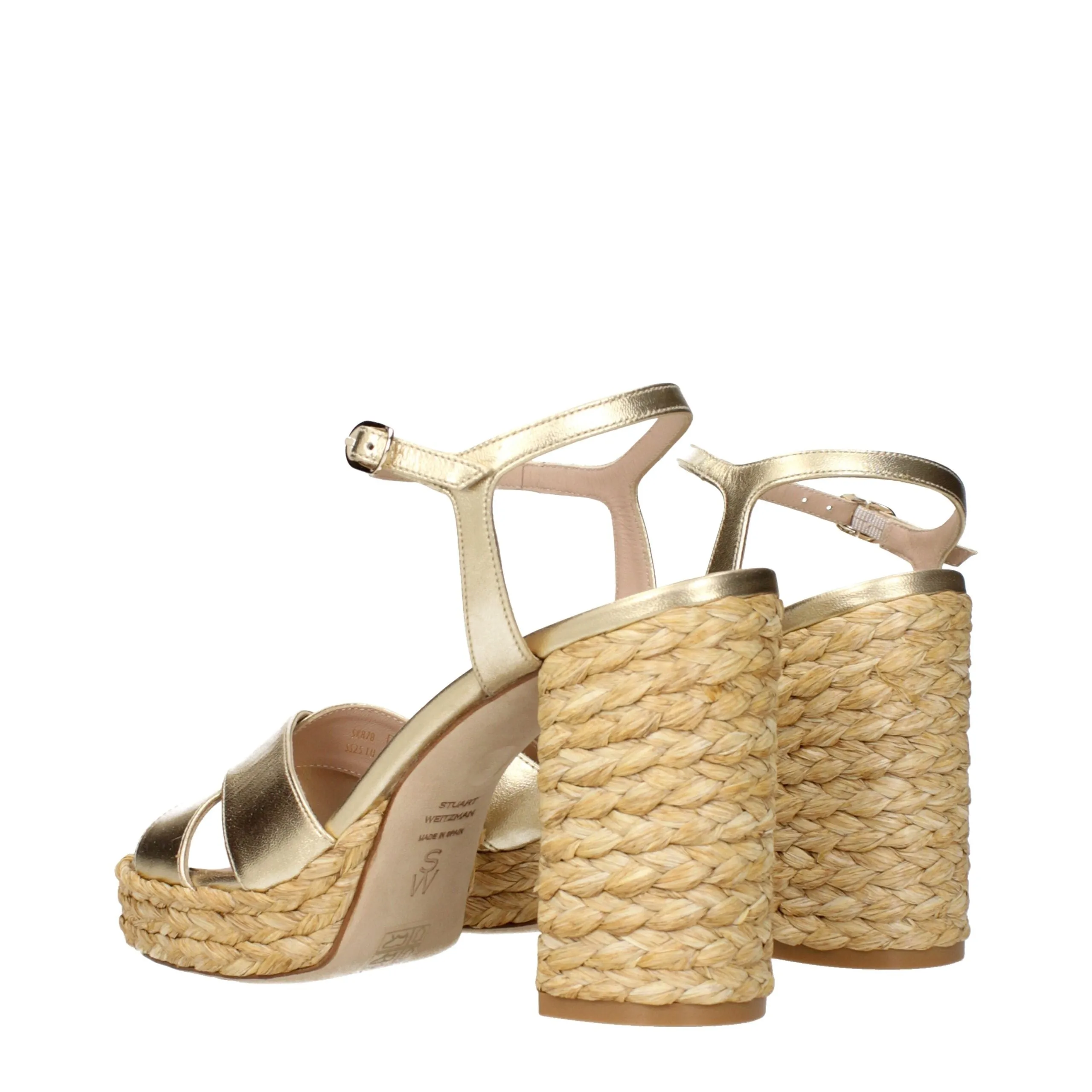 Stuart Weitzman Gold Leather Platform Sandals sold by Siebentaschen product image thumbnail 4