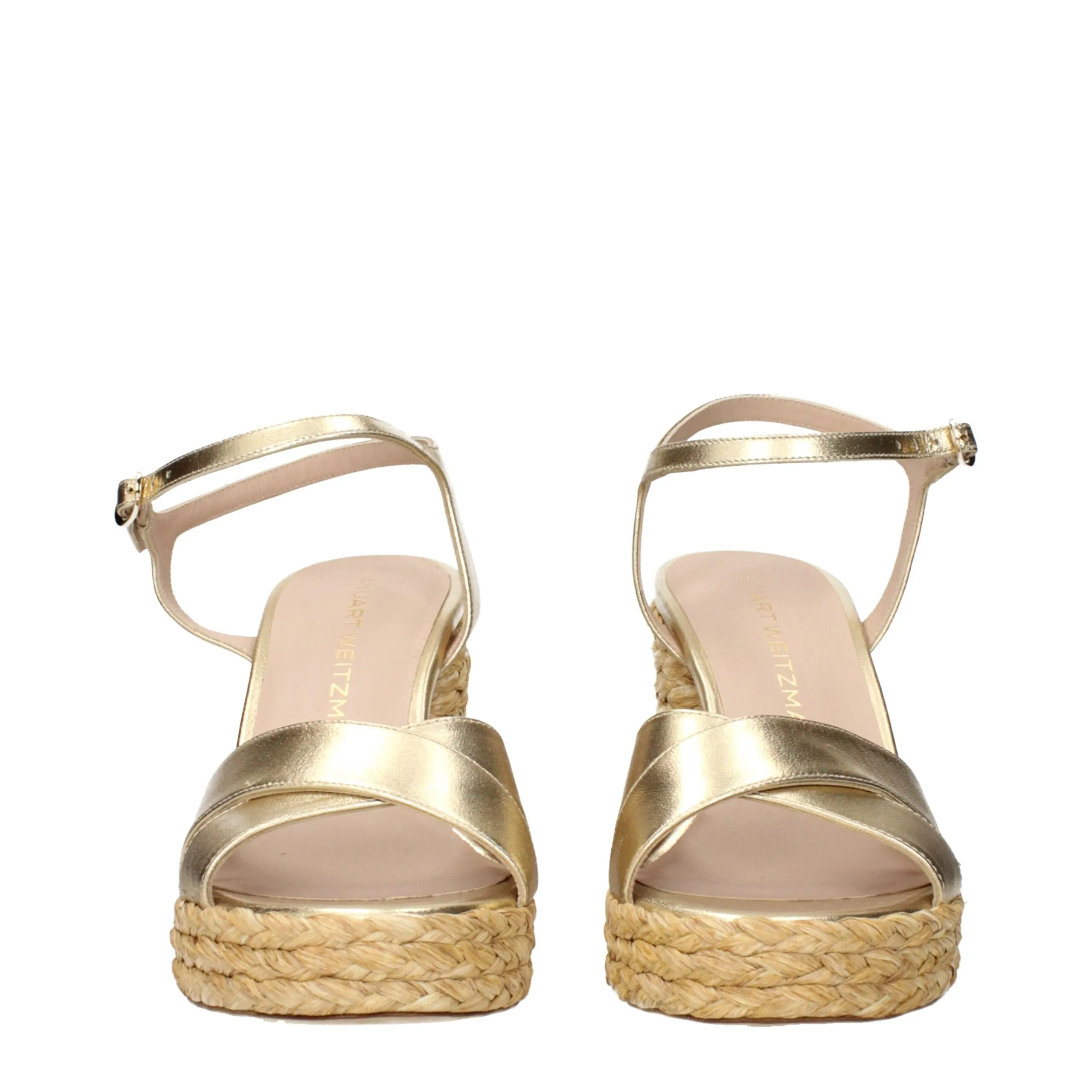 Stuart Weitzman Gold Leather Platform Sandals sold by Siebentaschen product image thumbnail 3
