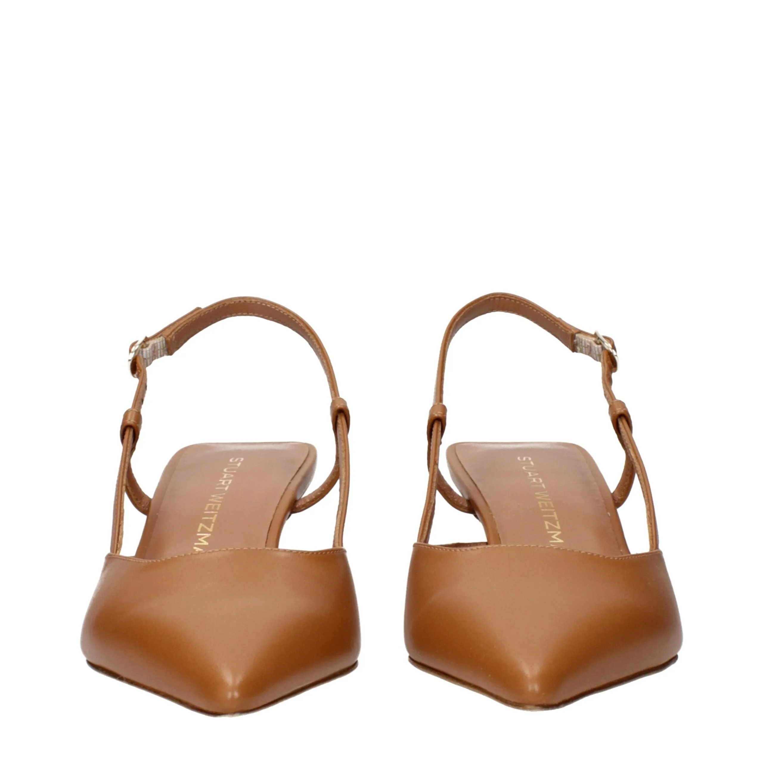 Stuart Weitzman Brown Leather Mid Heel Pumps sold by Siebentaschen product image thumbnail 3