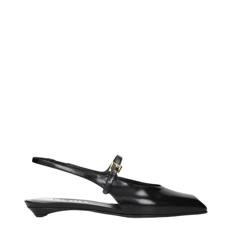 Prada Black Leather Sandals sold by Siebentaschen