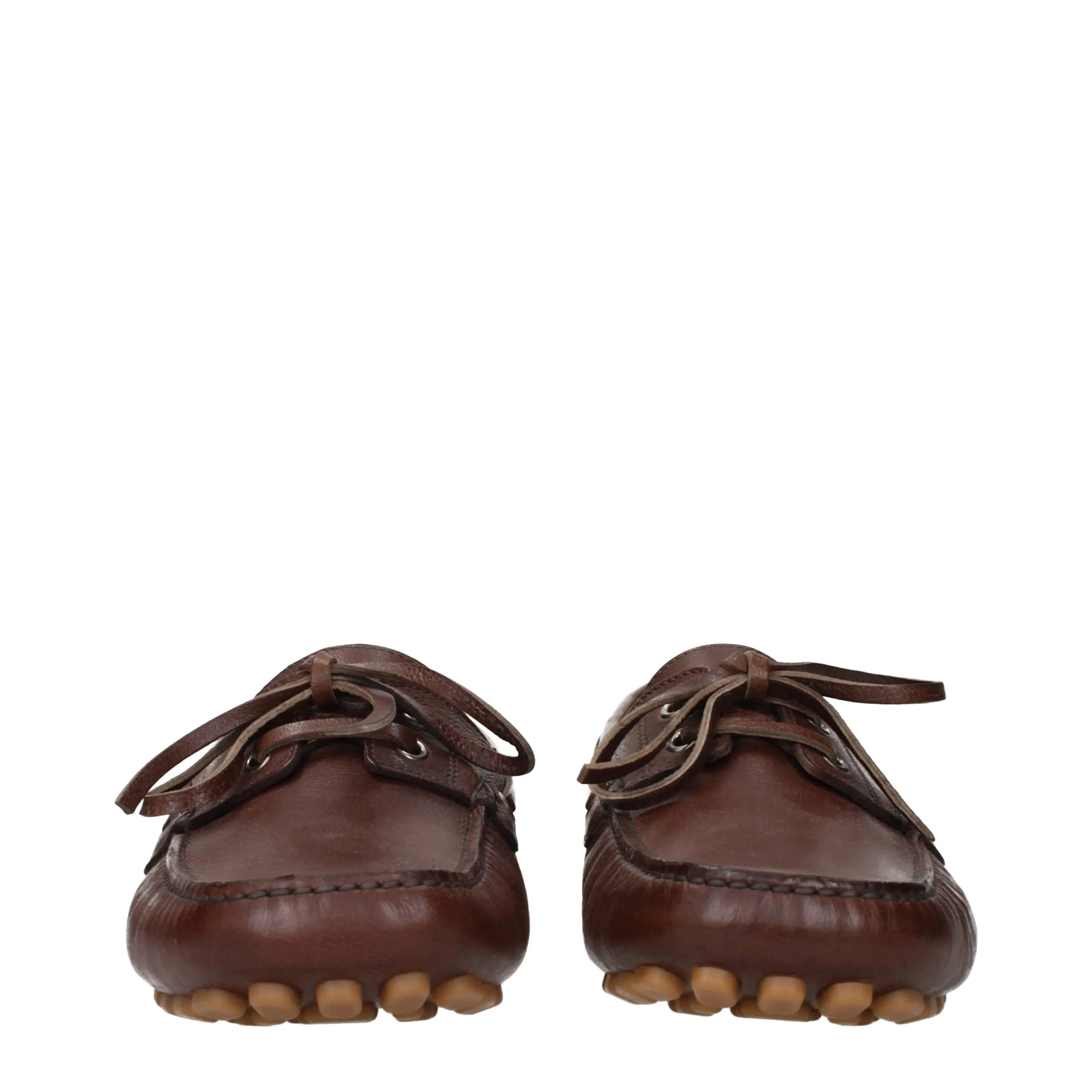 Valentino Garavani Brown Leather Slip-On Loafers sold by Siebentaschen product image thumbnail 3