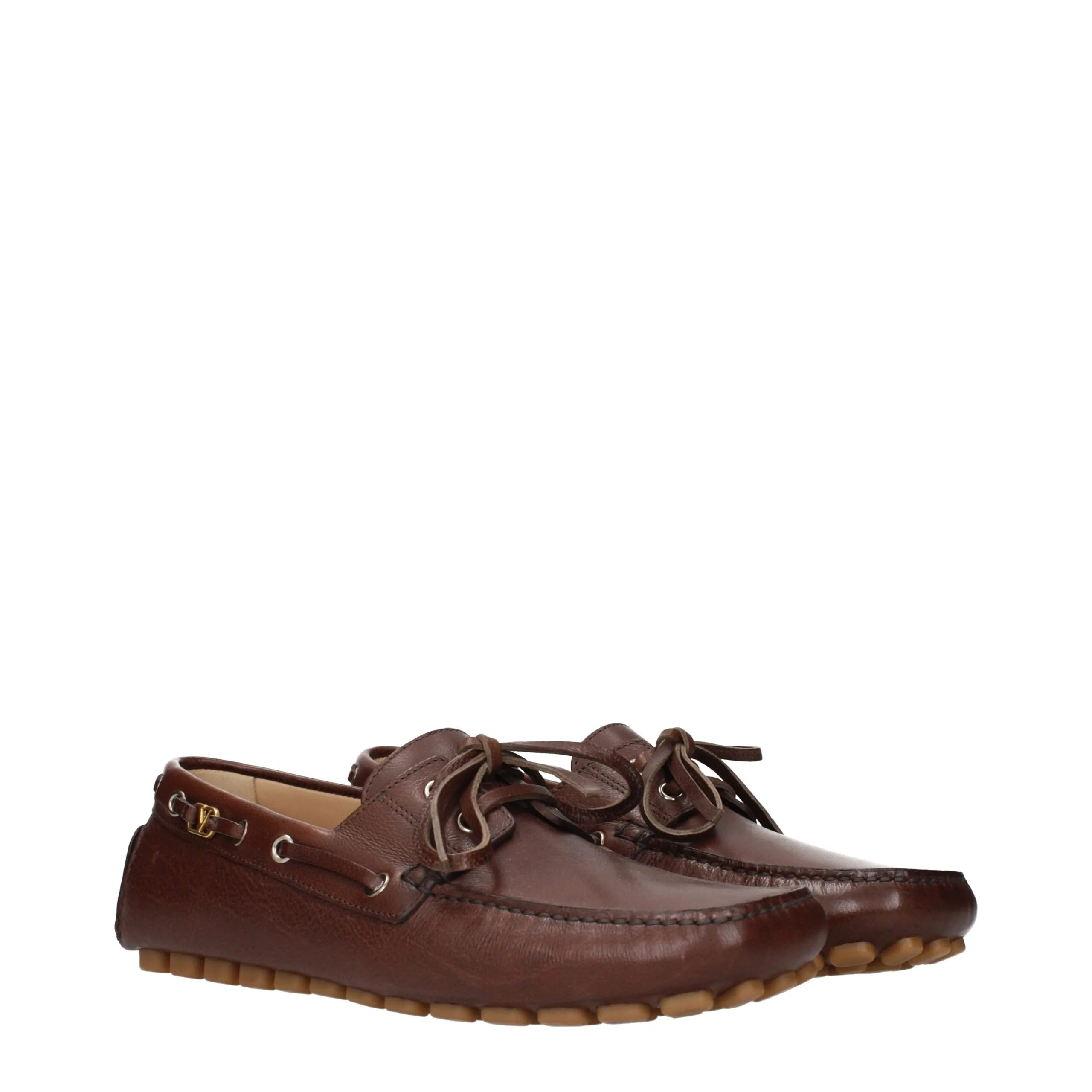 Valentino Garavani Brown Leather Slip-On Loafers sold by Siebentaschen product image thumbnail 2