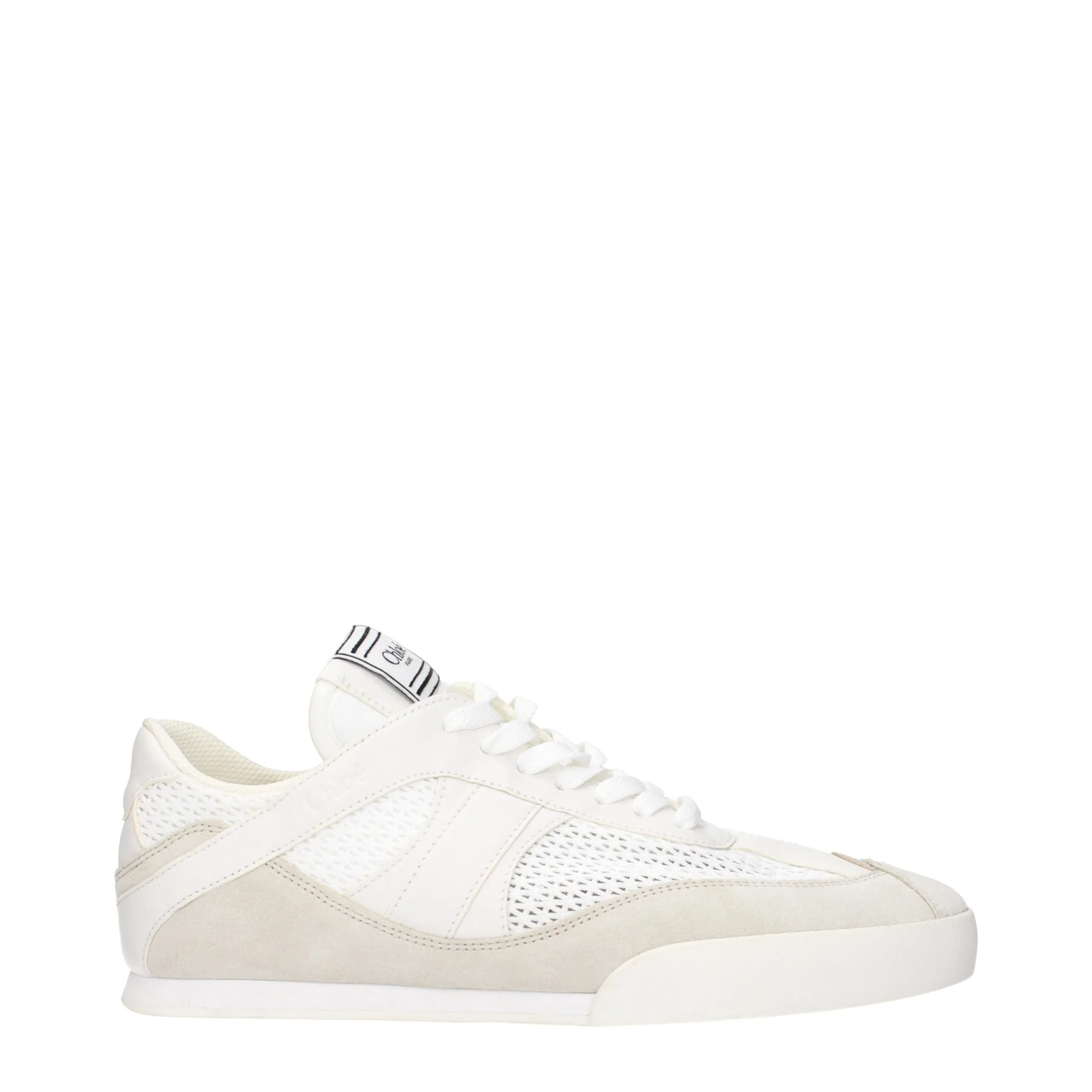 Chloé White Fabric Low Top Sneakers sold by Siebentaschen