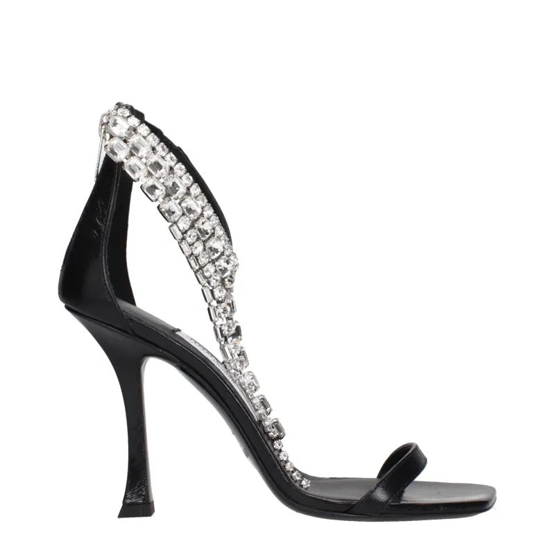 Jimmy Choo Black Leather Stiletto Heel Sandals sold by Siebentaschen