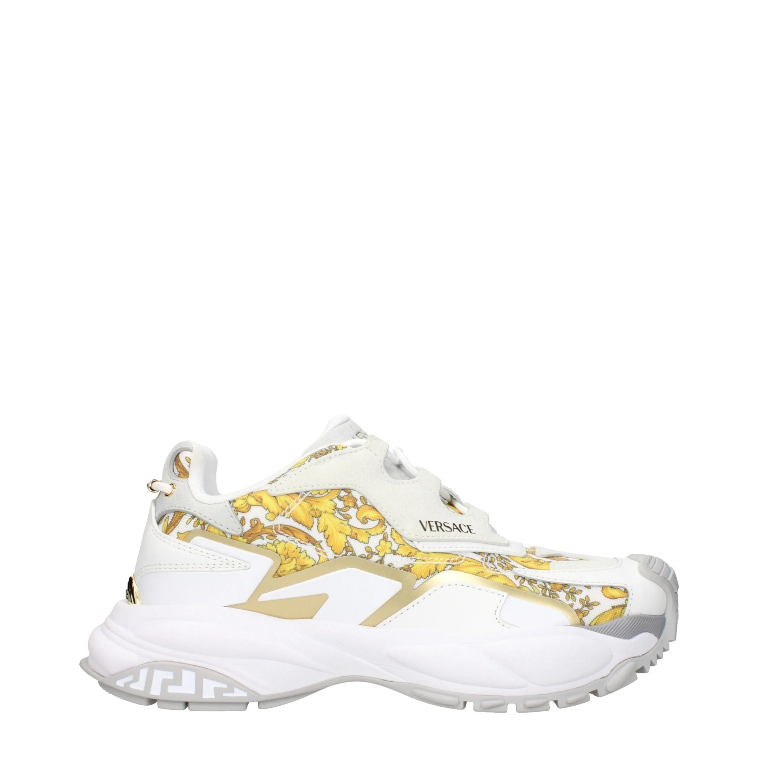 Versace Gold Fabric Low Top Sneakers sold by Siebentaschen