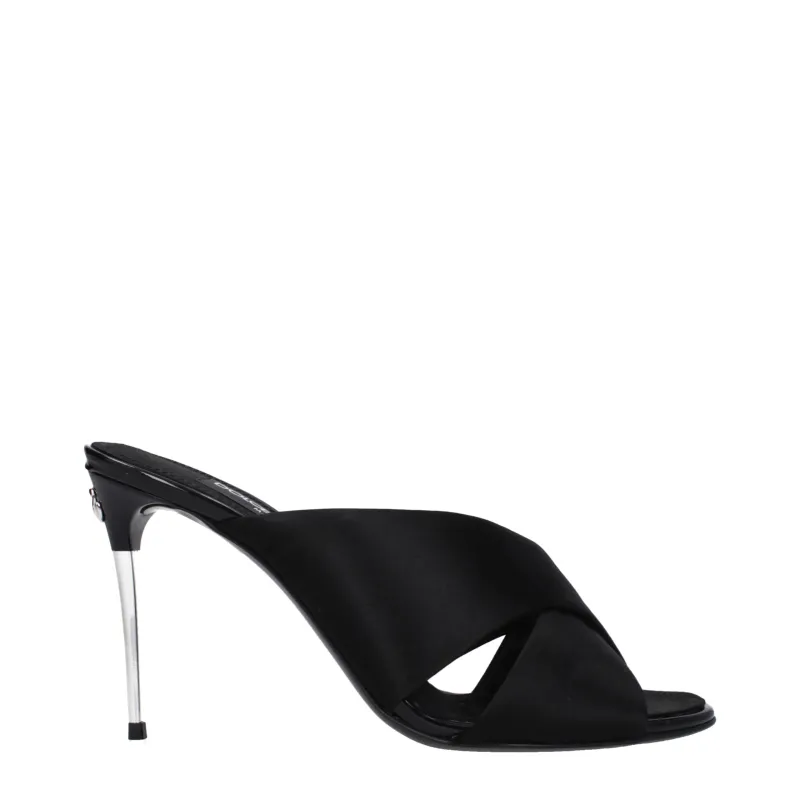 Dolce & Gabbana Black Satin Stiletto Heel Sandals sold by Siebentaschen