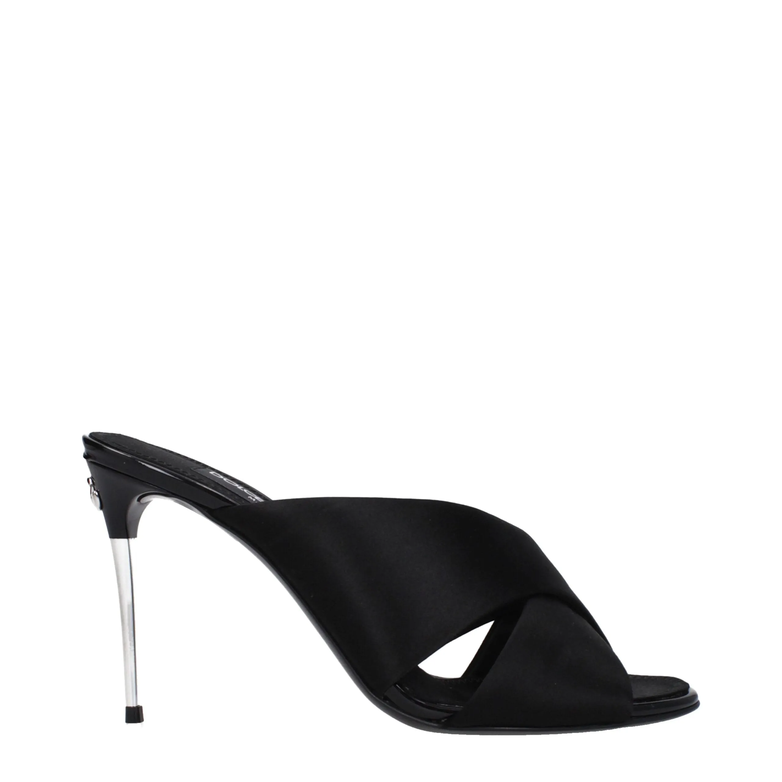 Dolce & Gabbana Black Satin Stiletto Heel Sandals sold by Siebentaschen