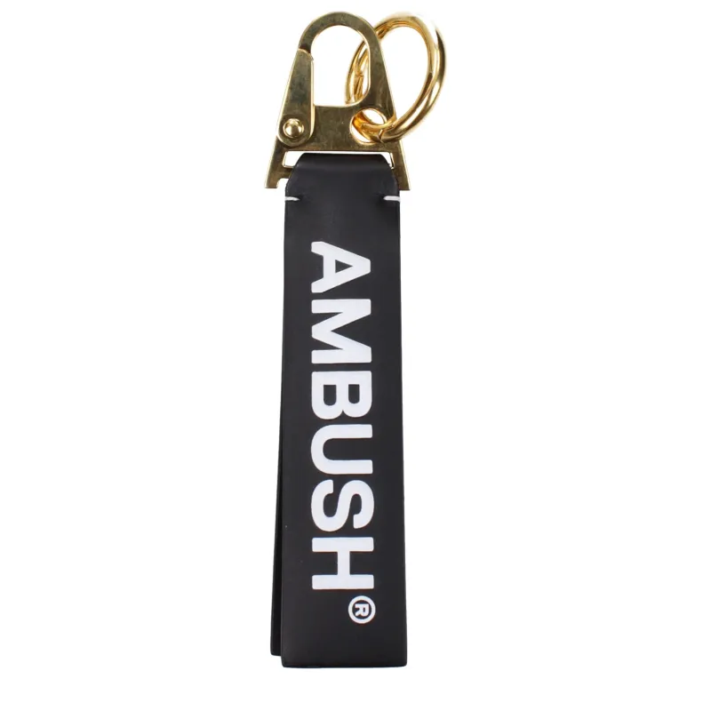 Ambush Black Leather Keychain sold by Siebentaschen