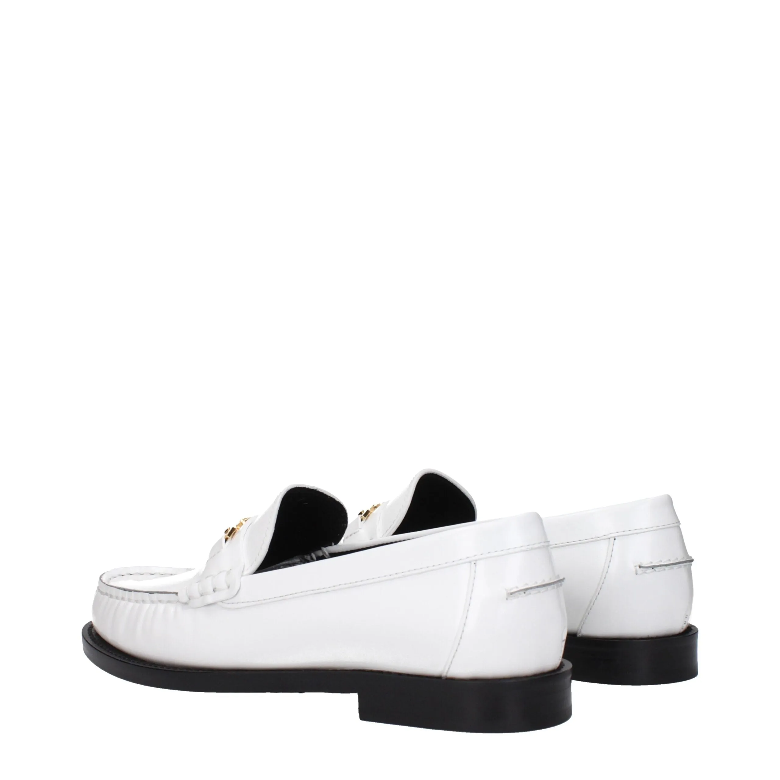 Versace White Leather Slip-On Loafers sold by Siebentaschen product image thumbnail 4