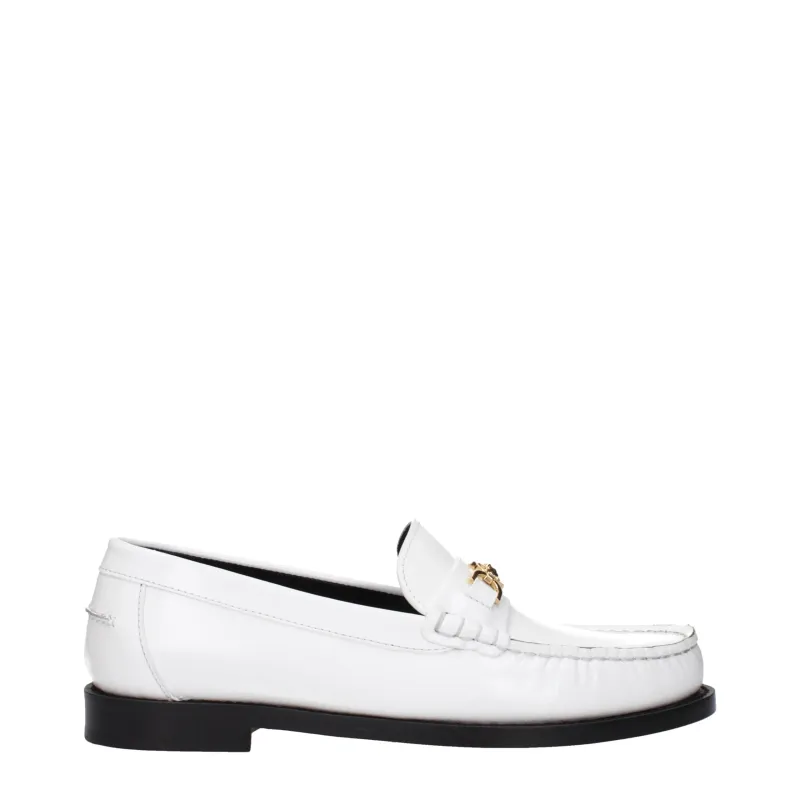 Versace White Leather Slip-On Loafers sold by Siebentaschen