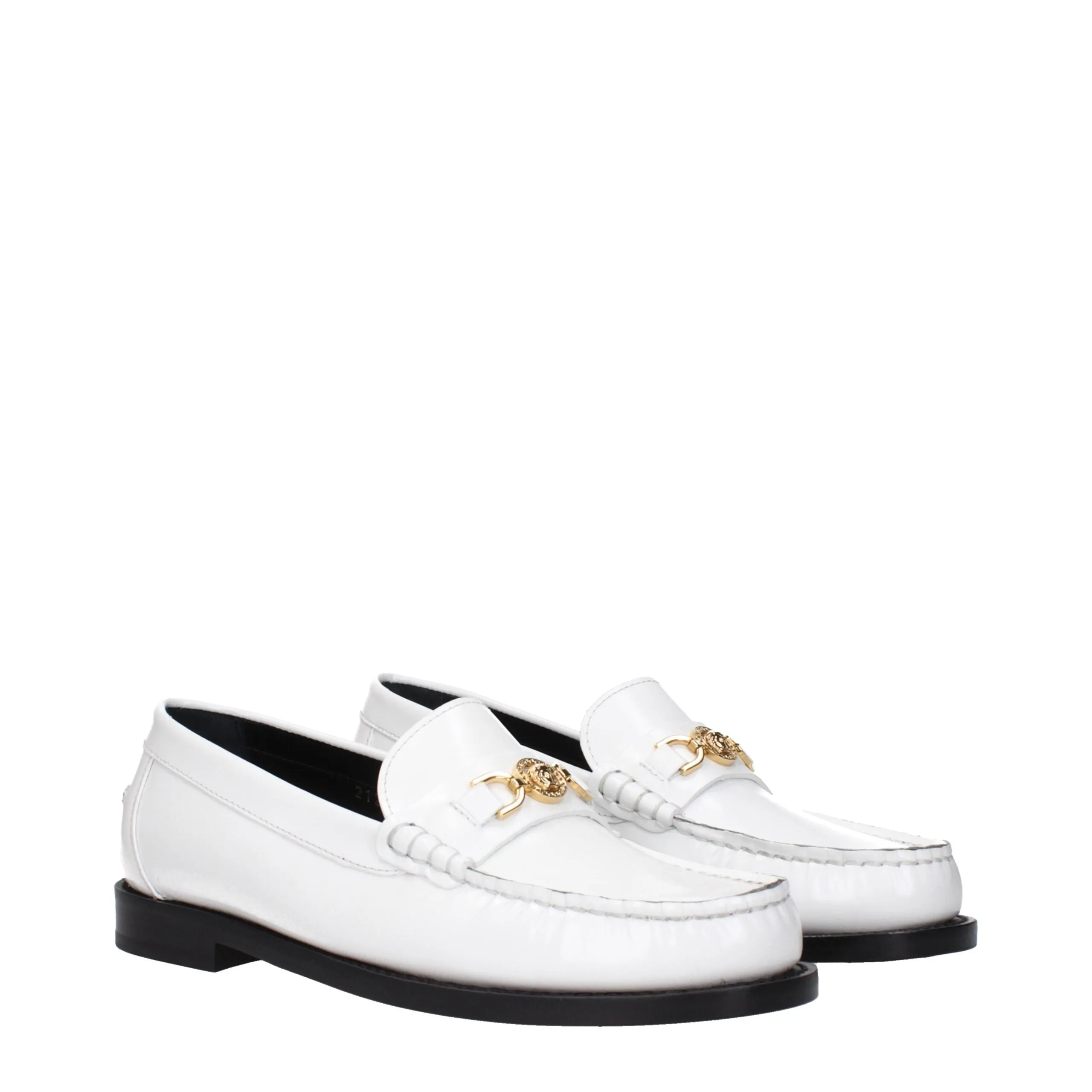 Versace White Leather Slip-On Loafers sold by Siebentaschen product image thumbnail 2