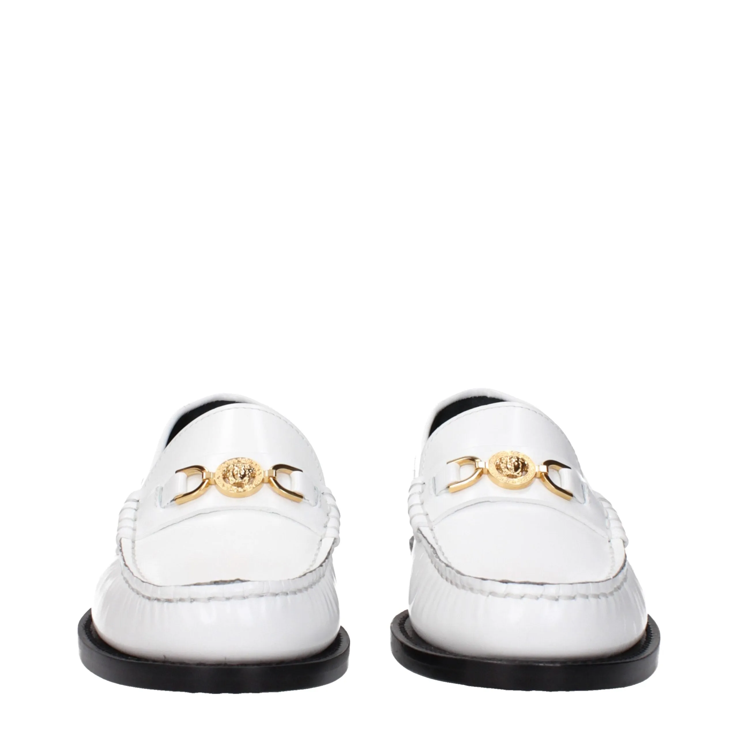 Versace White Leather Slip-On Loafers sold by Siebentaschen product image thumbnail 3