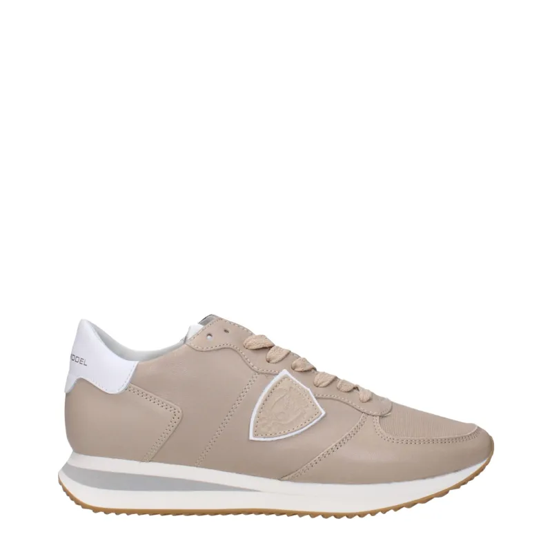 Philippe Model Beige Leather Low Top Sneakers sold by Siebentaschen