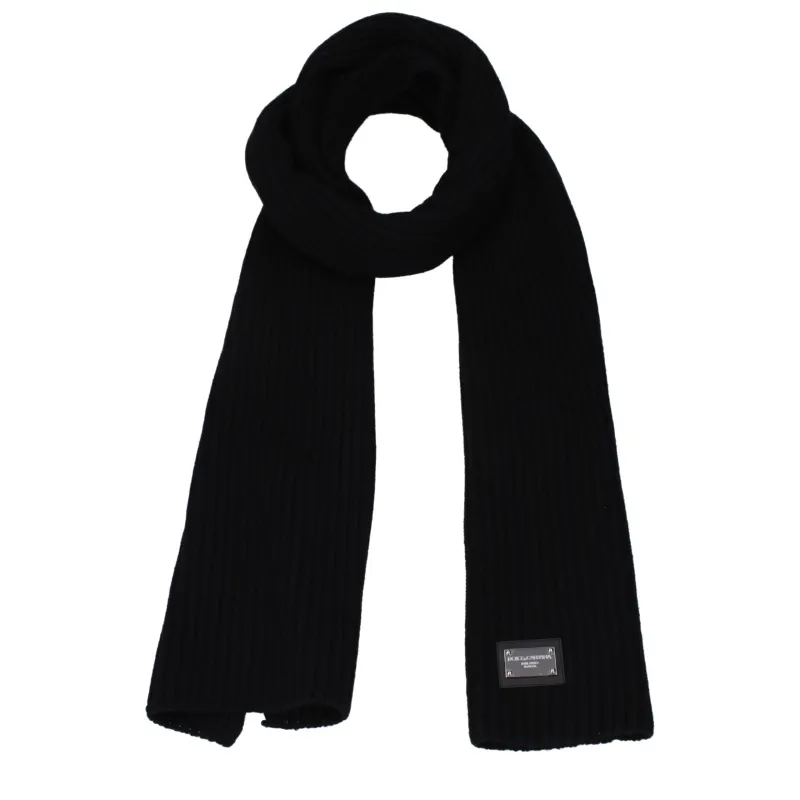 Dolce & Gabbana Black Wool Scarf sold by Siebentaschen