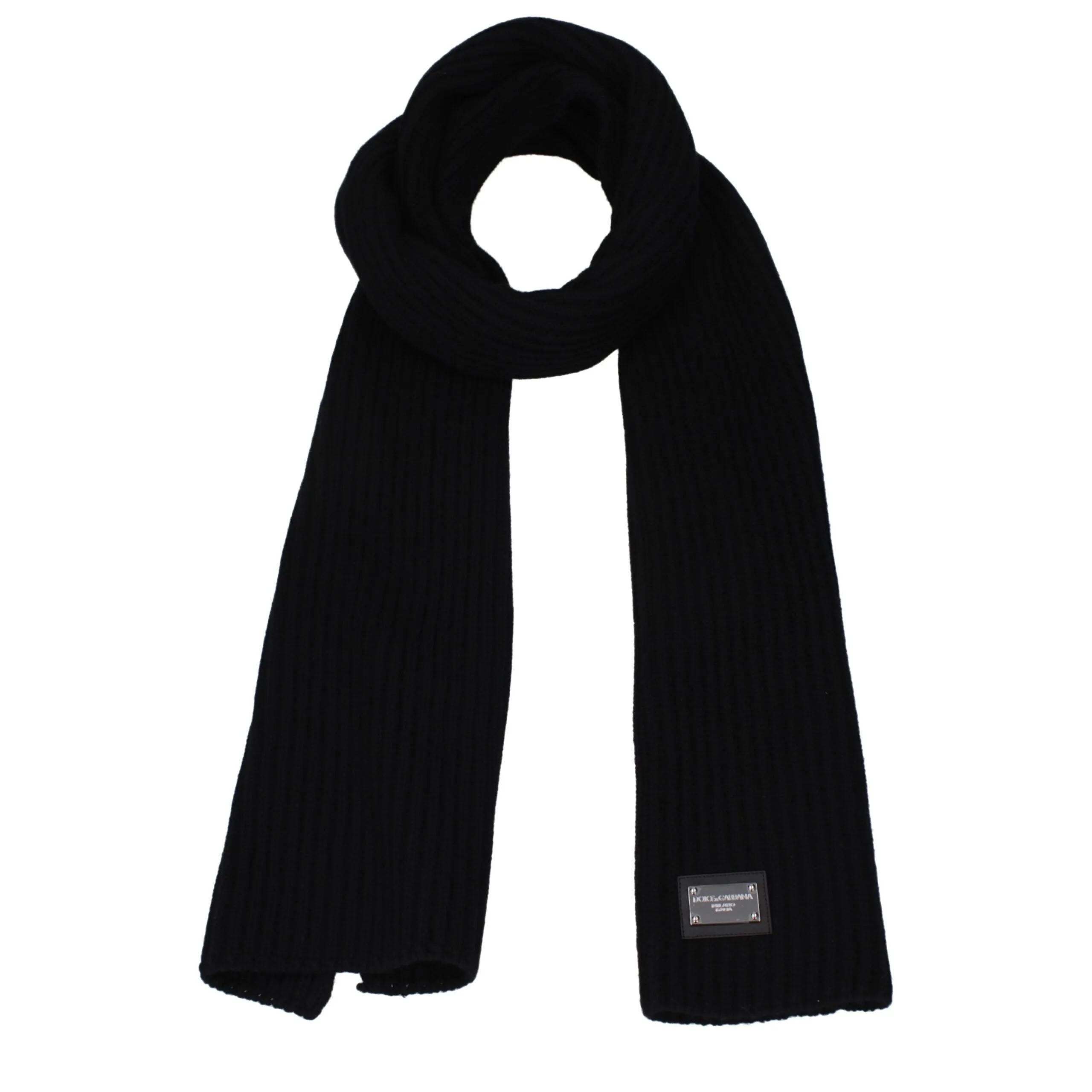 Dolce & Gabbana Black Wool Scarf sold by Siebentaschen