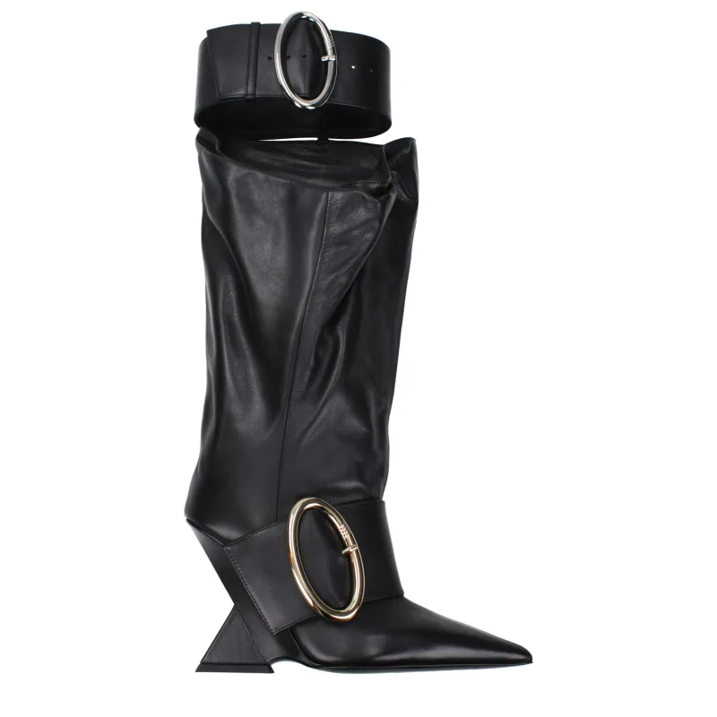 The Attico Black Leather Boots sold by Siebentaschen