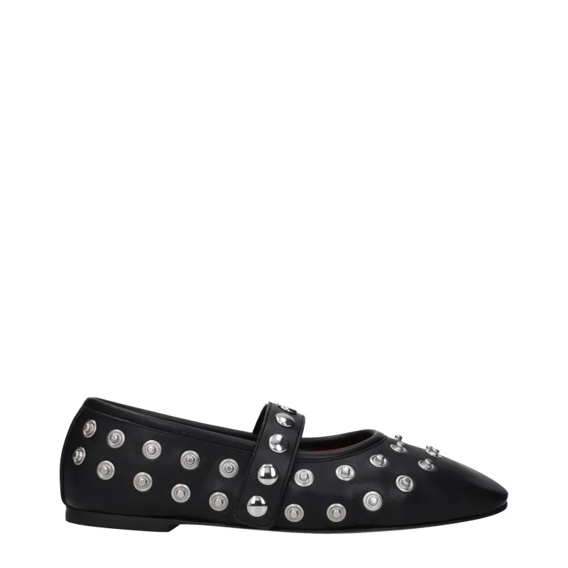 Stella McCartney Black Leather Ballet Flats sold by Siebentaschen