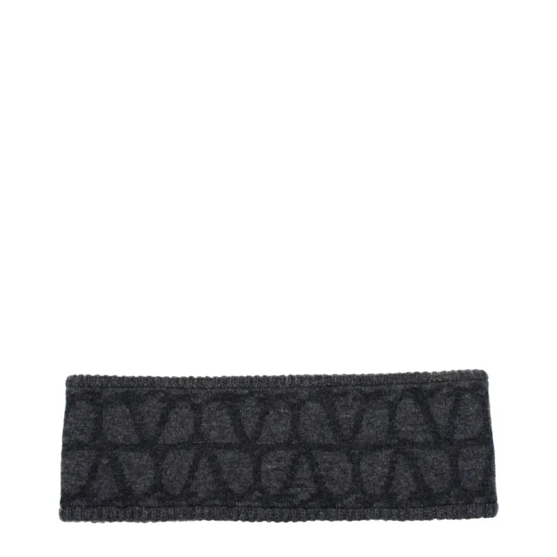 Valentino Garavani Gray Wool Headband made by Valentino Garavani