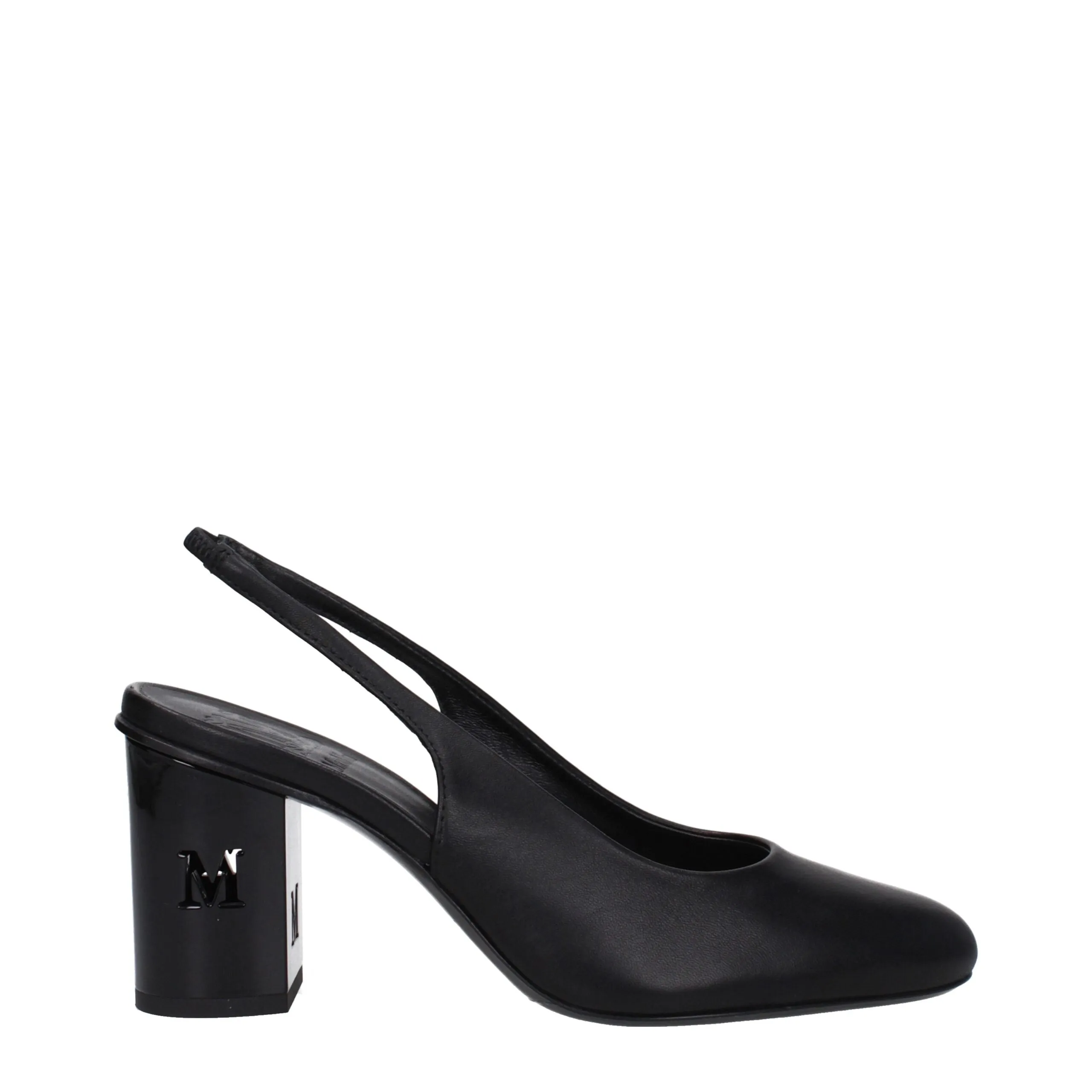Max Mara Black Leather High Heel Pumps sold by Siebentaschen
