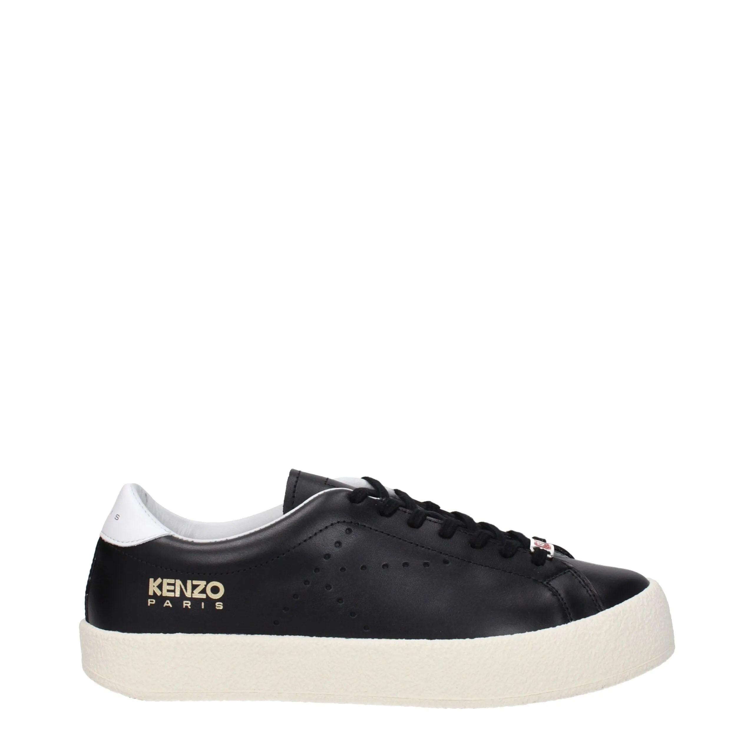 Kenzo Black Leather Low Top Sneakers sold by Siebentaschen
