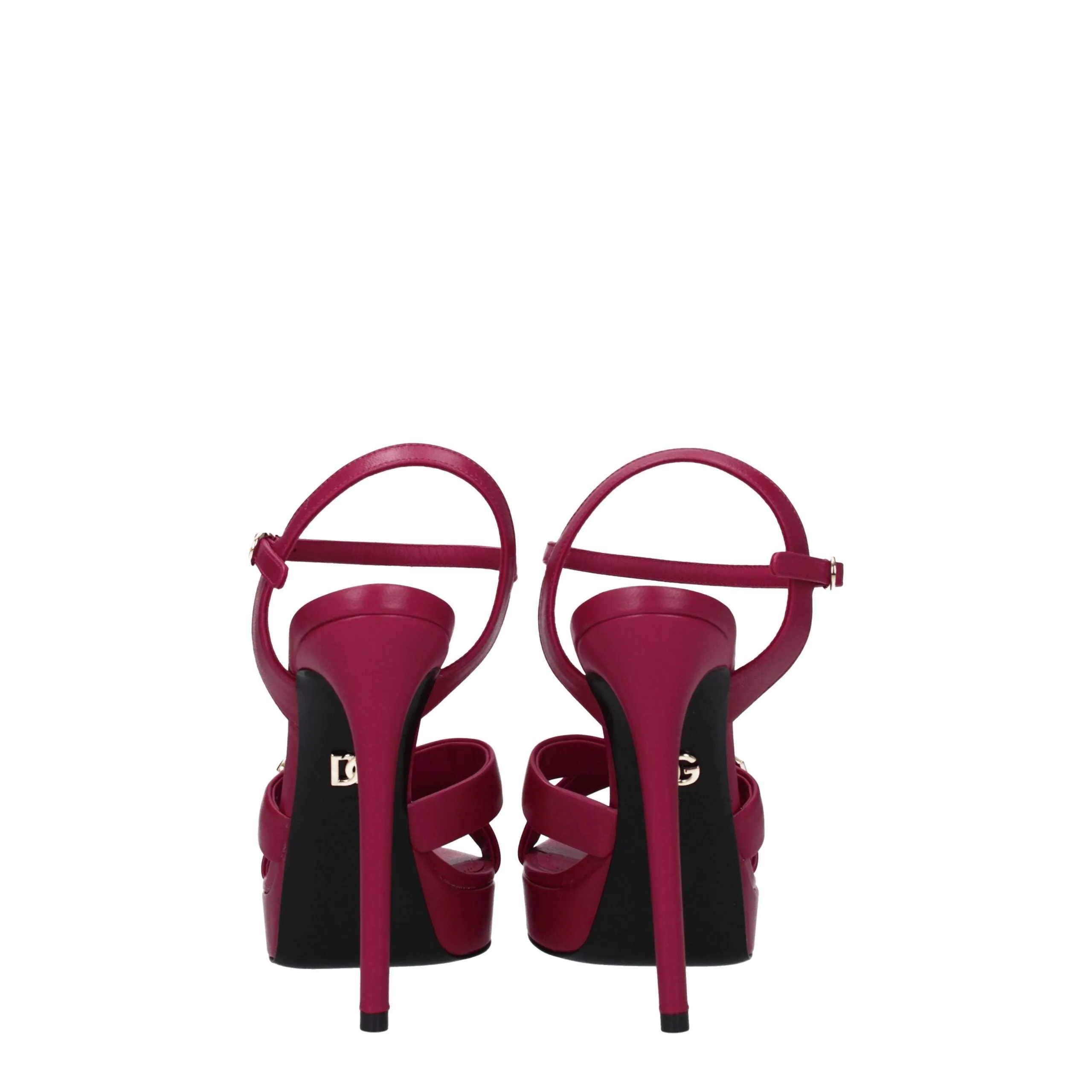 Dolce & Gabbana Pink Leather Platform Sandals sold by Siebentaschen product image thumbnail 5