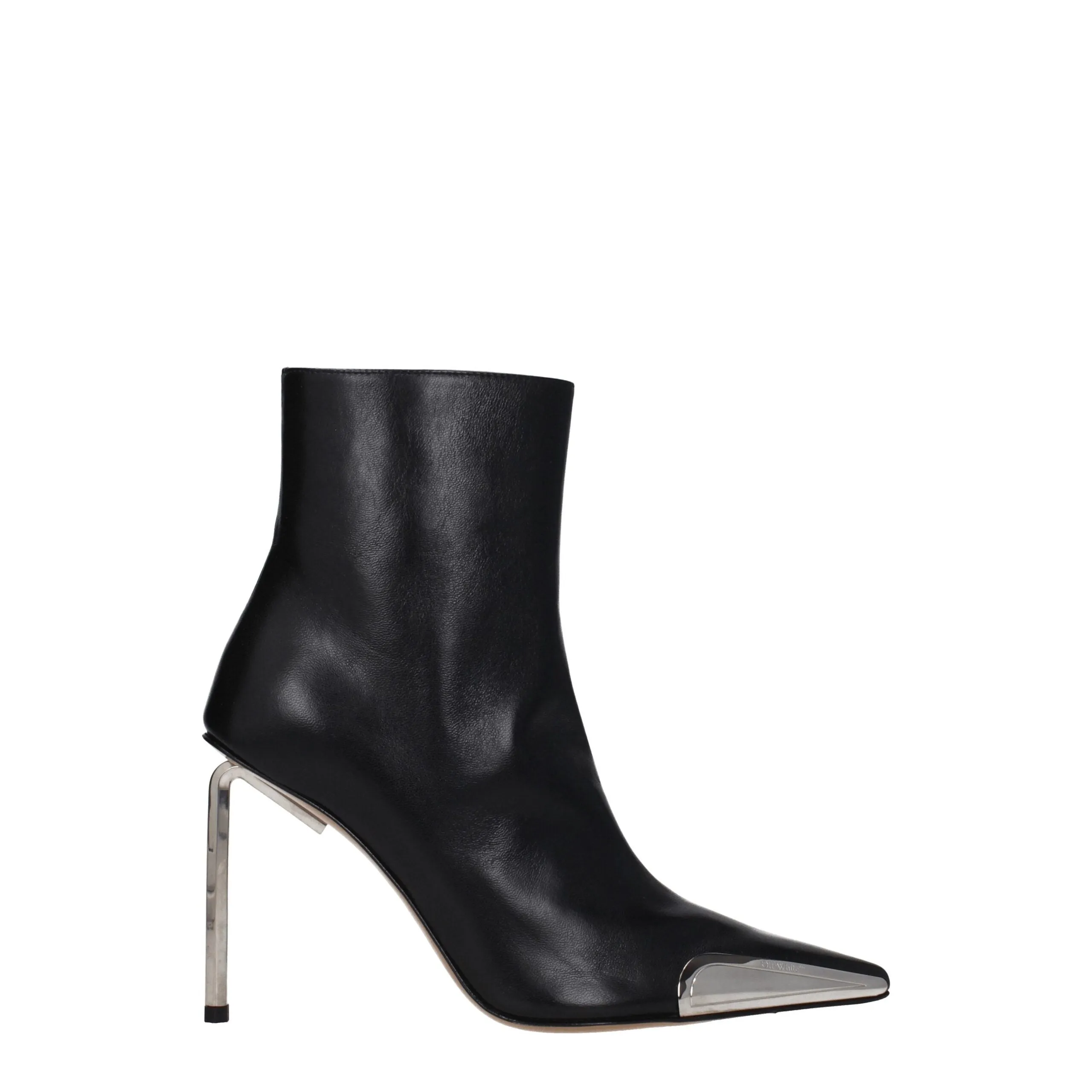 Off-White Black Leather Ankle Boots sold by Siebentaschen