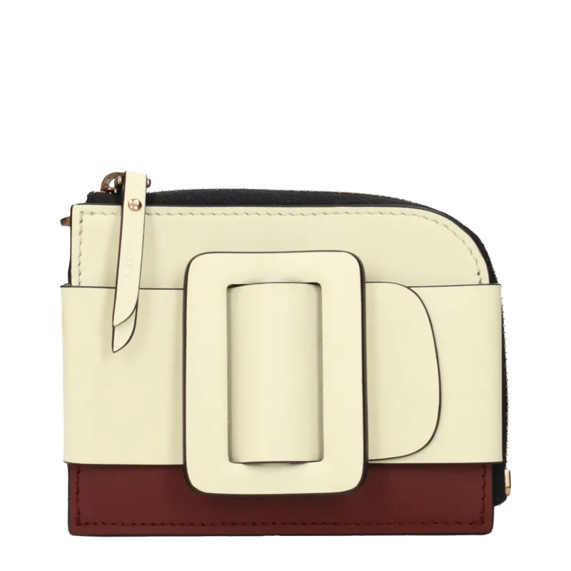 Boyy Beige Leather Cardholder sold by Siebentaschen