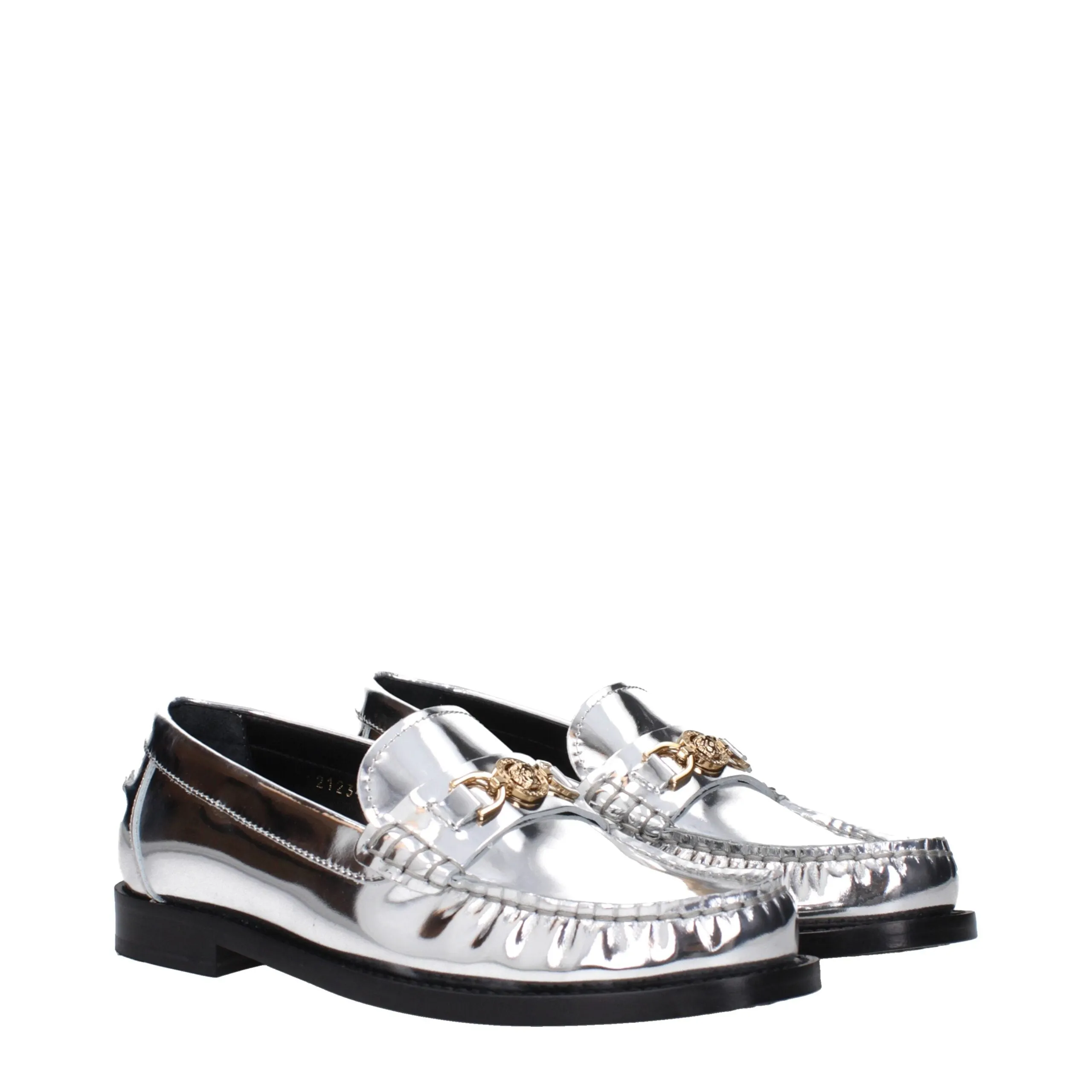 Versace Gray Leather Slip-On Loafers sold by Siebentaschen product image thumbnail 2